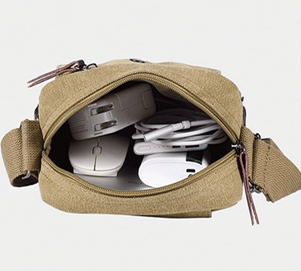 Stylish Unisex Canvas Messenger Bag - Compact Crossbody Shoulder Bag with Multiple Pockets for Travel, Work & Daily Use | Perfect for Men & Women
