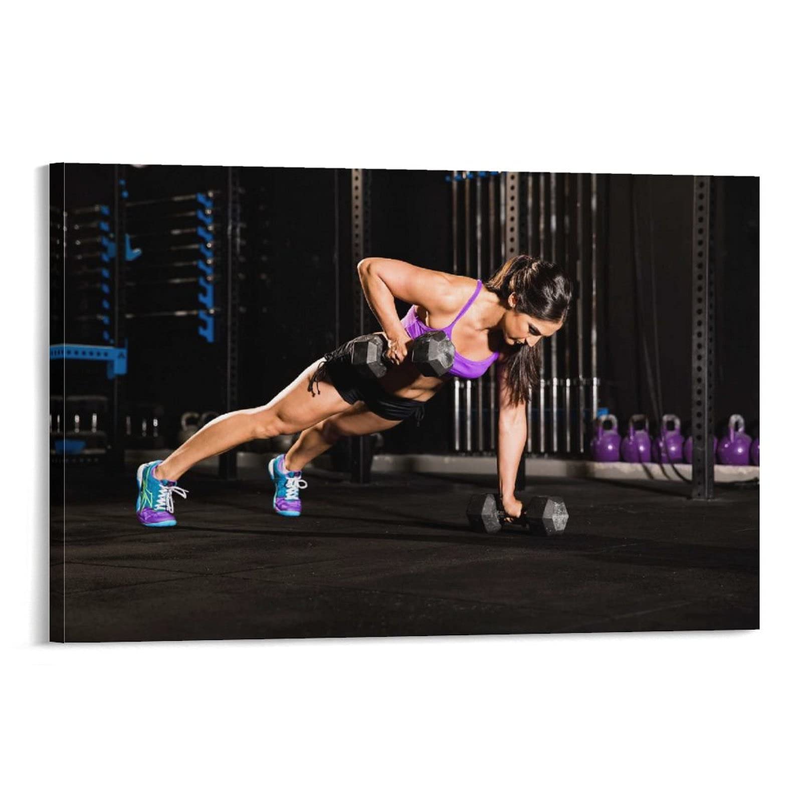 Fitness & Bodybuilding Motivational Wall Art - Gym & Home Decor Canvas Painting Poster for Women (12x18inch/30x45cm) - Perfect for Bedroom, Living Room & Workout Space Inspiration