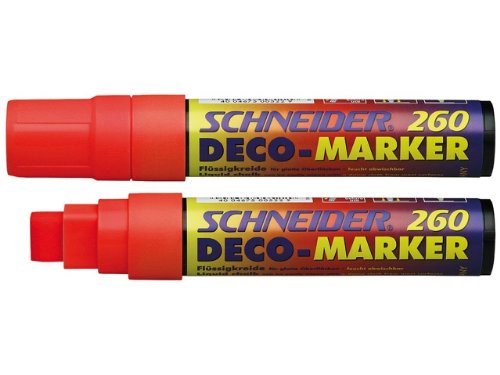 Schneider Maxx 260 Premium Chalk Markers - Pack of 5 Vibrant Red Liquid Chalk Pens for Whiteboards, Glass, Windows & Signs - Ideal for Restaurants, Classrooms, Offices & Retail Displays