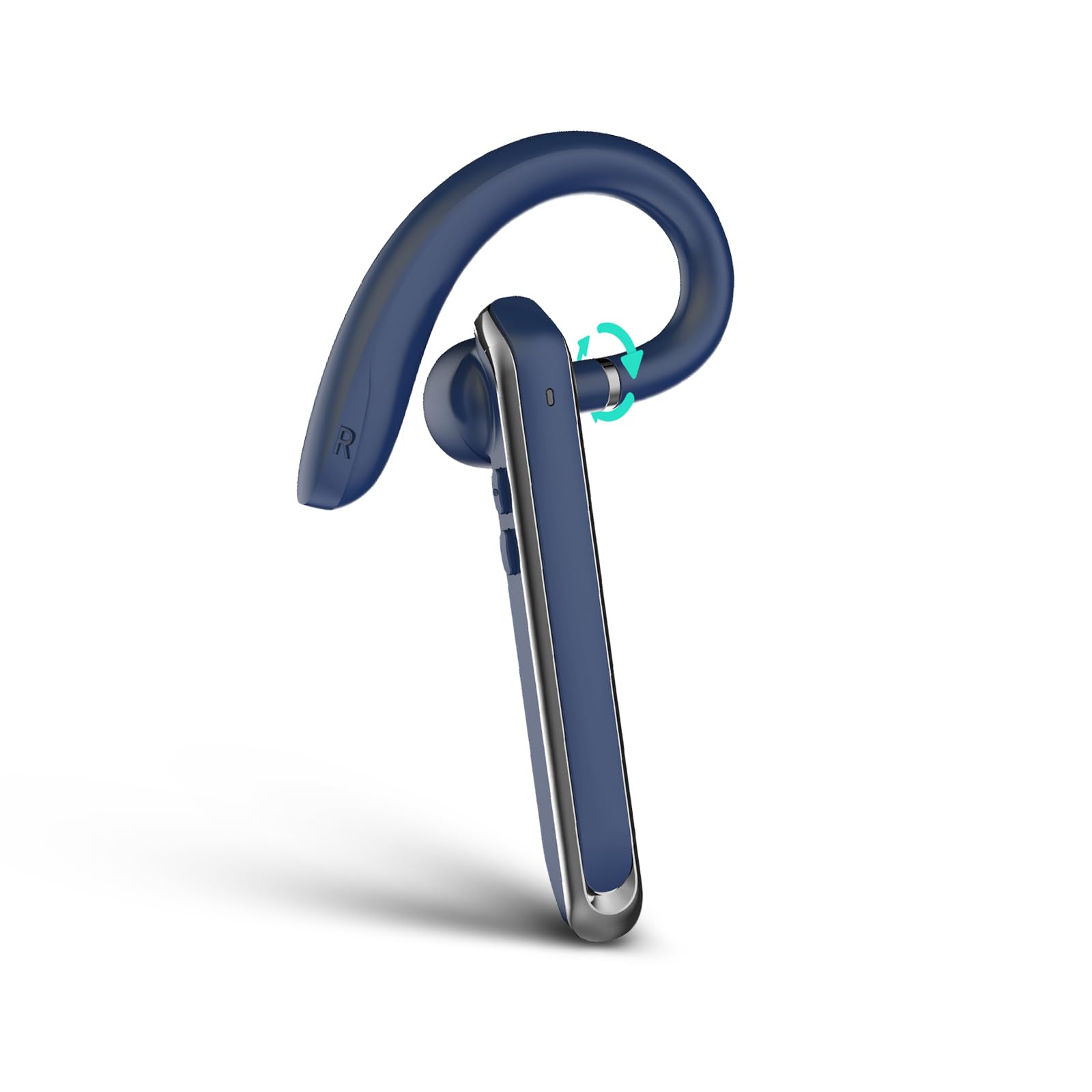 Mosonnytee Wireless Bluetooth Earpiece with Microphone - 7 Hours Battery Life, Single Ear Headset for Truckers & Hands-Free Phone Calls (Blue) | Perfect for Driving, Office Work & Outdoor Activities