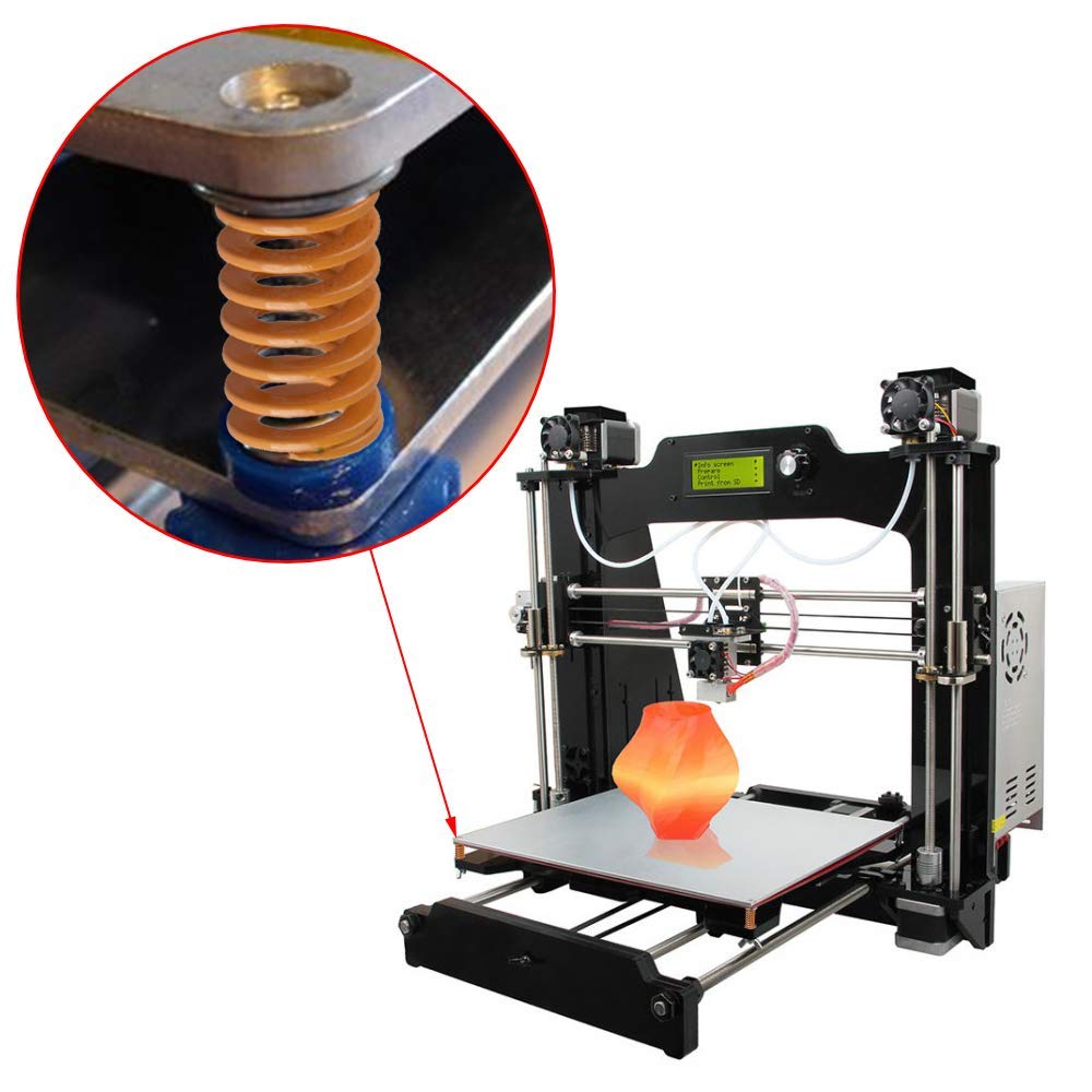 MroMax 3D Printer Die Spring - 30mm OD 70mm Long Yellow Compression Spring for 3D Printer Bed Leveling | Light Load Spiral Stamping Mold Spring | Perfect for 3D Printing, CNC Machines & Industrial Applications