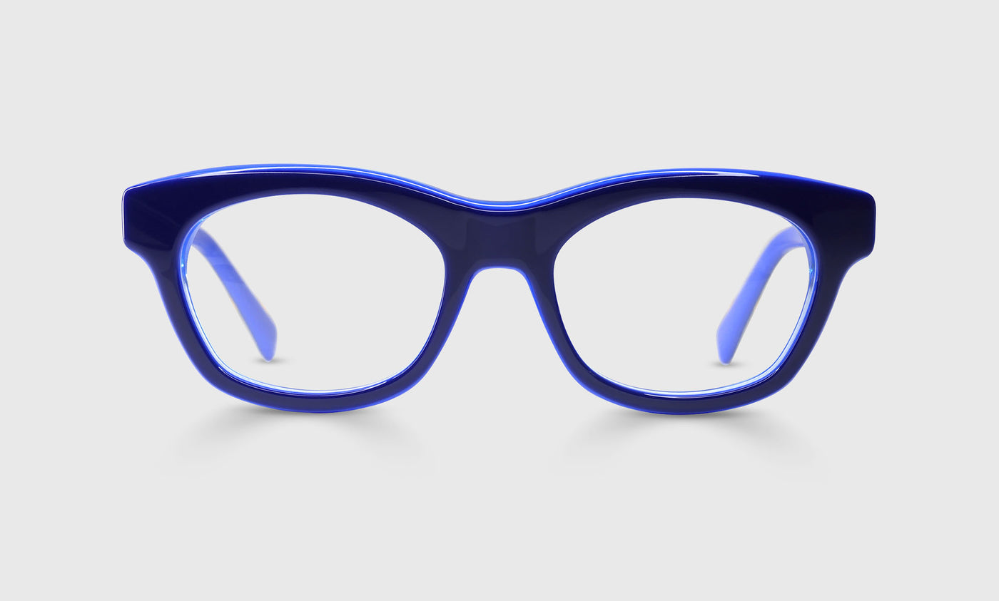 Bumfuzzle Color 10 Eyeglasses - Rich Navy & Cobalt Layered Front & Temples - Stylish Reading Glasses for Women & Men - Perfect for Office, Reading & Fashion Accessories