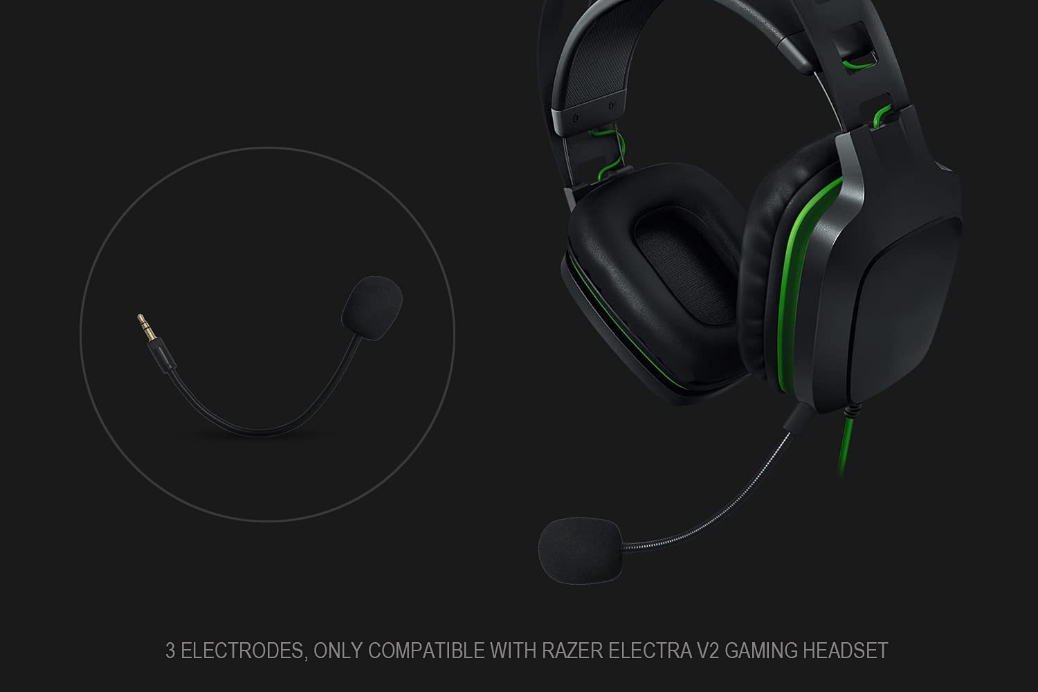 Razer Electra V2 Replacement Gaming Microphone for PS4, PS5, Xbox One & PC - Detachable 3.5mm Boom Mic - Perfect for Streaming, Voice Chat & Competitive Gaming