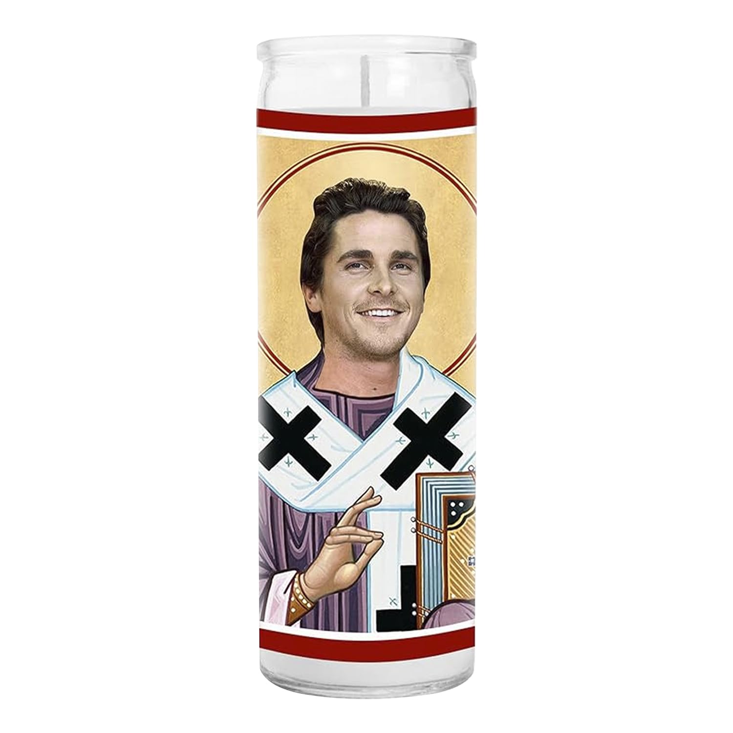 8 Inch Celebrity Prayer Candle - Handmade Saint Candle in USA - Glass Votive for Home Altar, Religious Gifts & Novelty Celebrity Present - Perfect for Spiritual Rituals, Home Decor & Unique Gift Giving