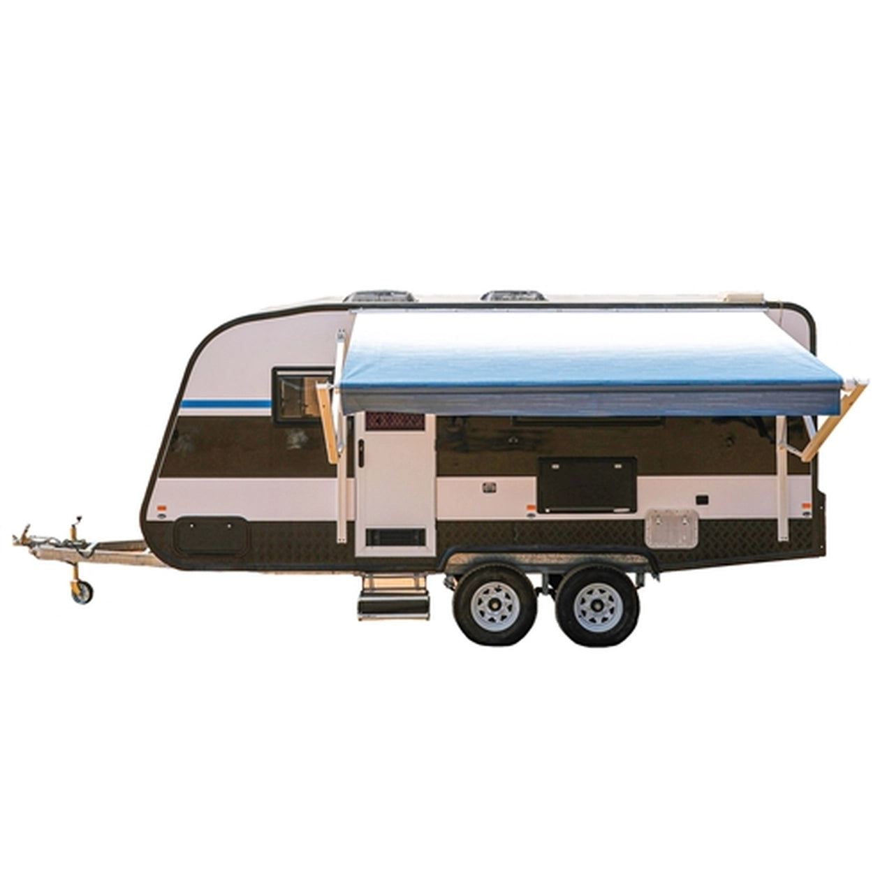 ALEKO 8x8 Feet Motorized Retractable RV Awning with Blue Fade - Perfect for Camping, Outdoor Relaxation & RV Shade Protection