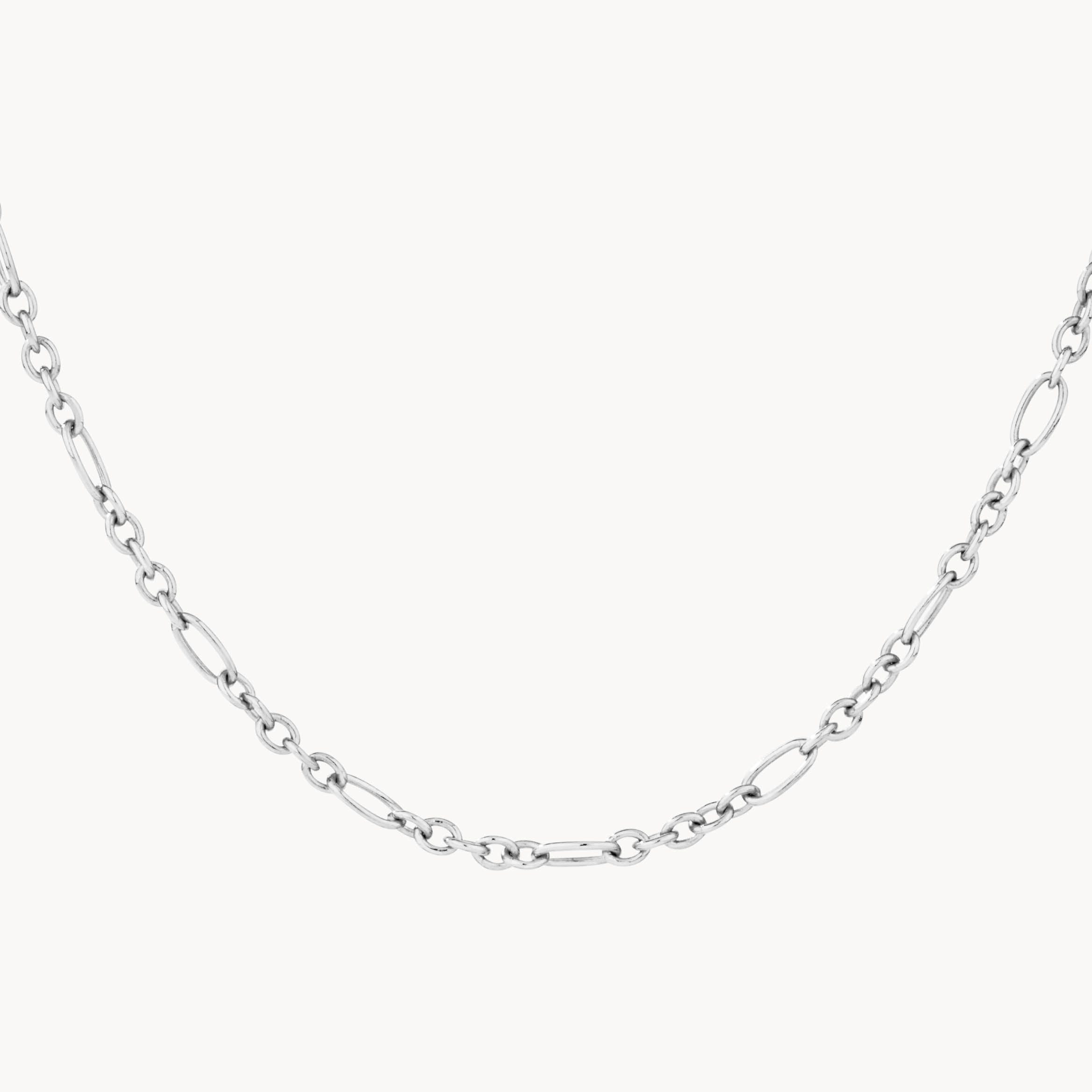 Elegant Figaro Paperclip Necklace in Sterling Silver - Perfect for Everyday Wear, Office Style & Gift Giving