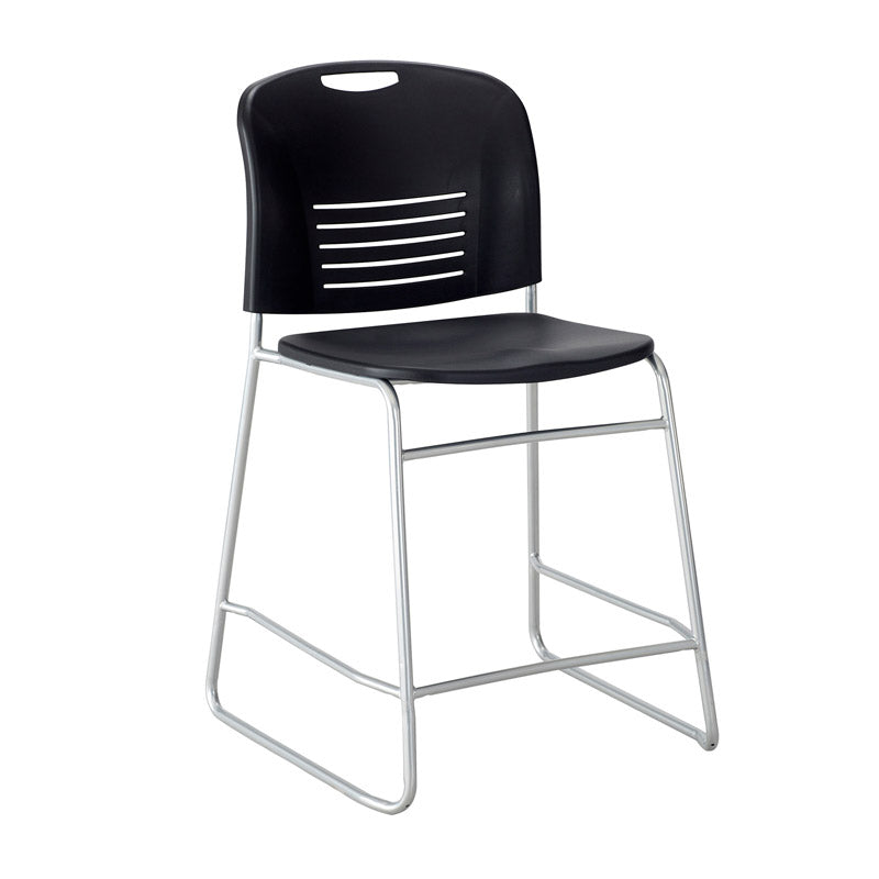 Counter Height Sled Base Chair with Slotted Back - Modern Bar Stool for Kitchen Island, Breakfast Nook & Home Office - Adjustable Height Dining Chair with Comfortable Back Support
