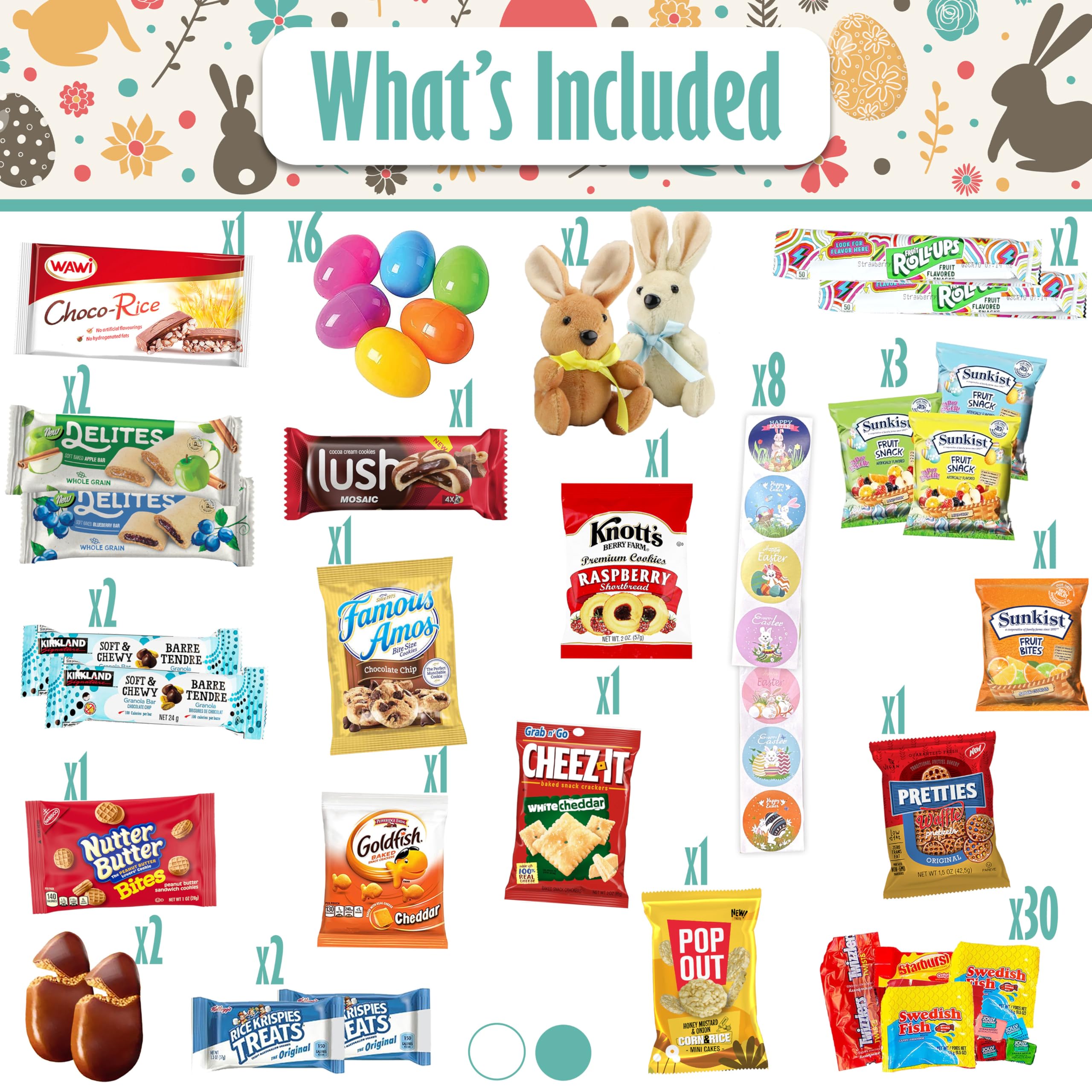 Easter Gift Box with Plush Bunny & Snacks - for Couples, Kids, Friends | Holiday Treats & Gifts