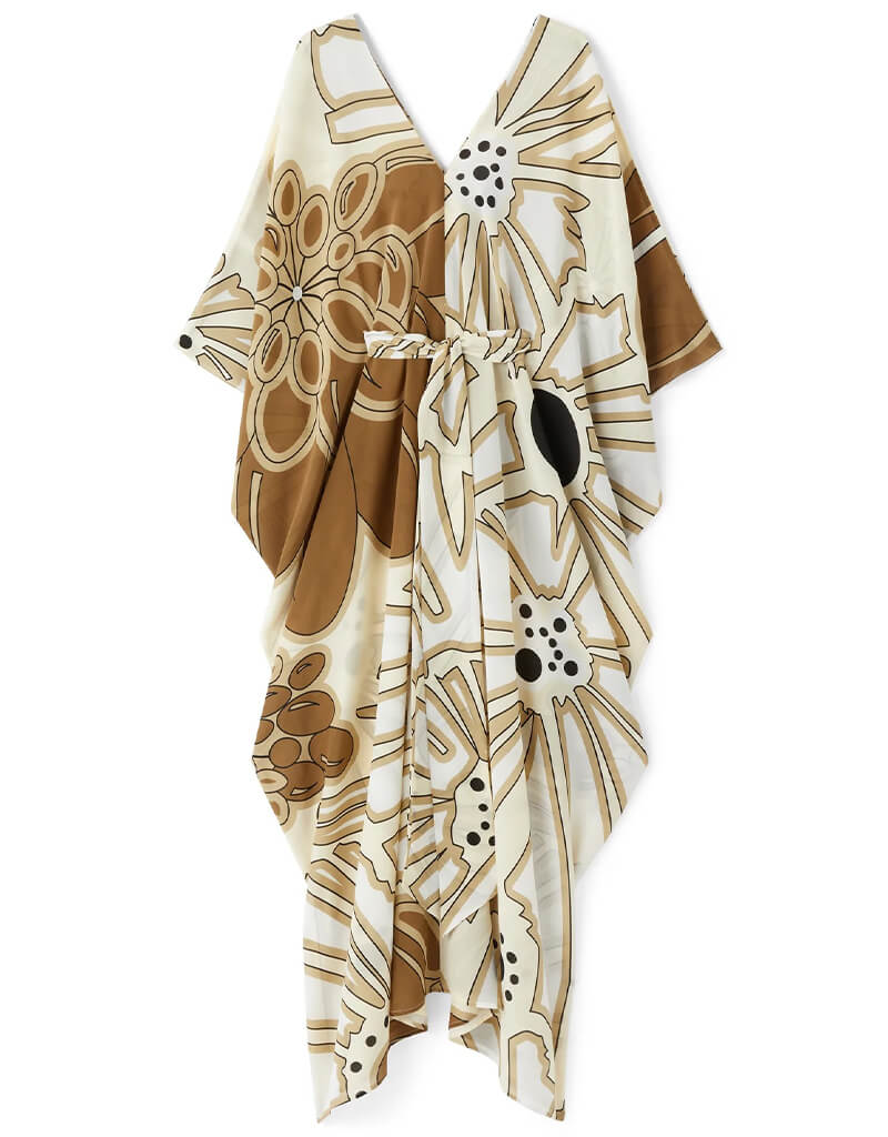 Beige French Moss Kaftan Dress - Boho Chic Loose Maxi Dress for Women | Perfect for Beach Cover Up, Summer Vacation & Boho Fashion