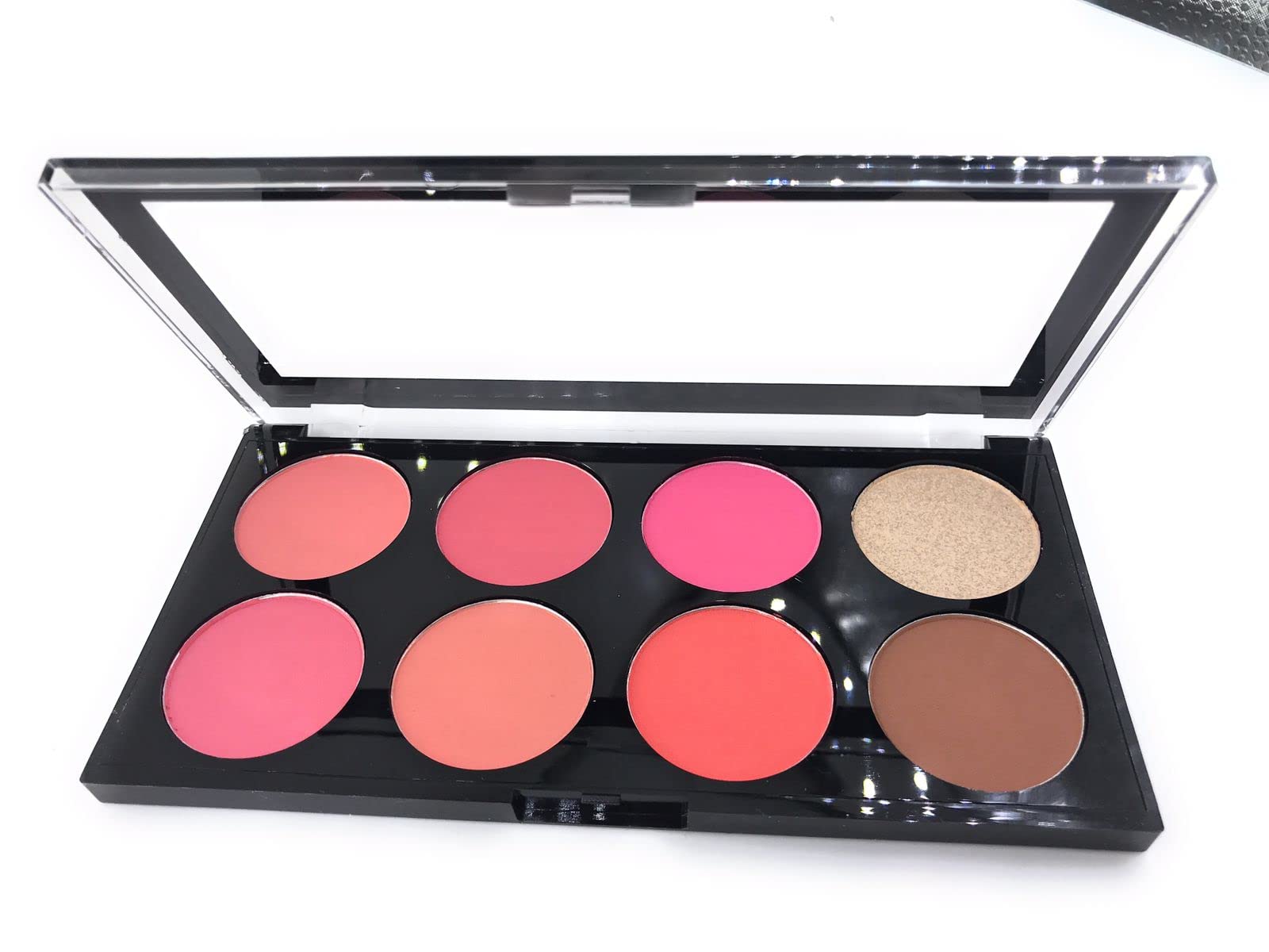 COSLUXE Professional 8-Color Blush Palette - Matte & Shimmer Mineral Blush Powder for Contouring, Highlighting & HD Makeup | Natural Look for Day & Night Wear (02)