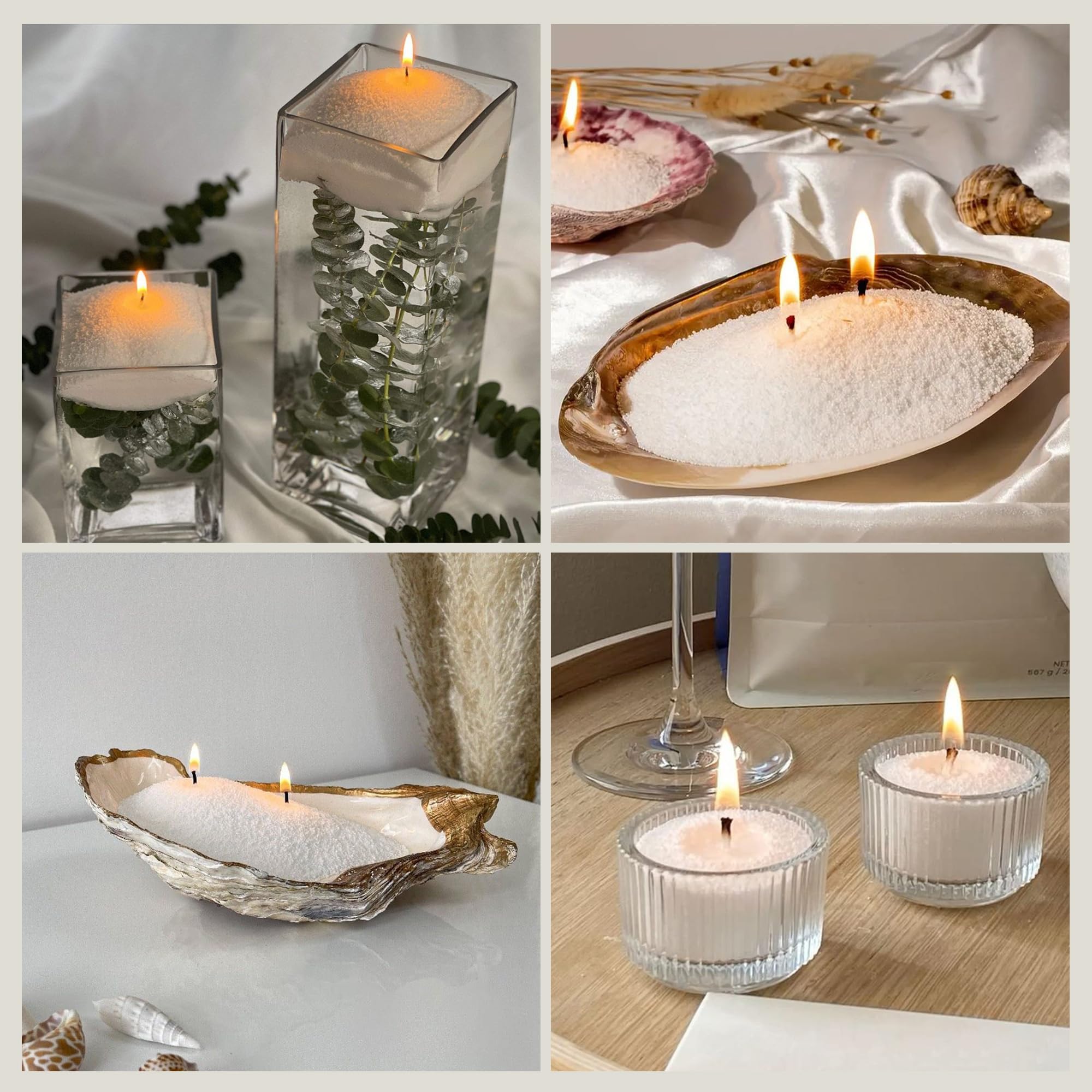 Premium TRINIDa Pearled Candle 18oz (1.1lb) - Sandalwood Jasmine Scented Sand Candles with 30 Wicks | Refillable Pearl Wax for DIY Candle Making | White Silk Mist Fragrance | Perfect for Home Decor, Spa Relaxation & Romantic Ambiance
