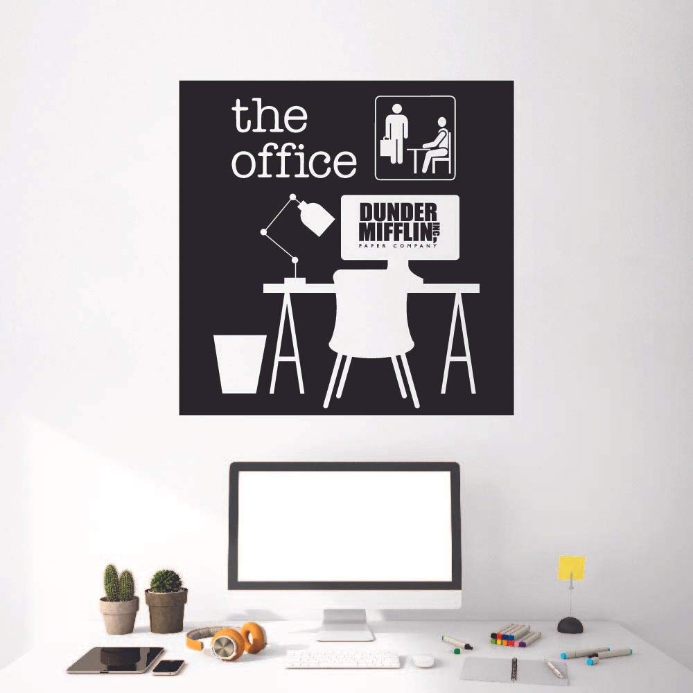 Dunder Mifflin Logo Desk The Office TV Show Wall Decals - 10x10 Inch Vinyl Stickers for Home, Bedroom & Office Decor - Perfect Gift for Fans & Pop Culture Enthusiasts