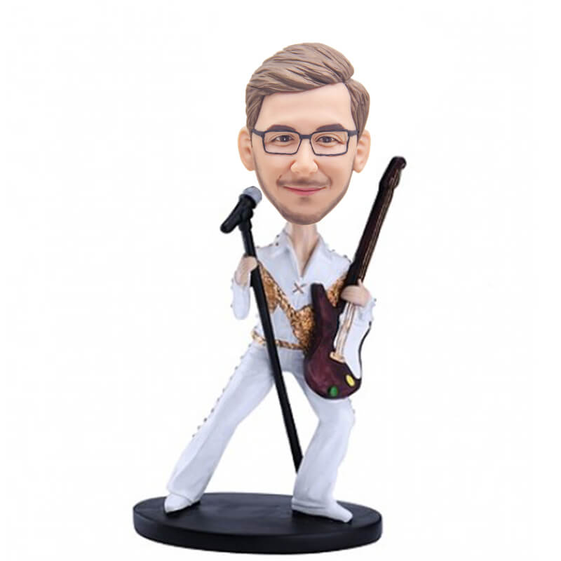 Custom Guitar Singer Bobblehead - Personalized Musician Gift for Guitar Lovers - Perfect for Birthdays, Music Room Decor & Band Merchandise