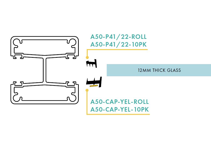 P41/22 Glazing Rubber for Semi-Frameless Pool Fence Posts - 12mm Glass Seal - Durable Weatherproof Pool Fence Gasket for Backyard, Deck & Swimming Pool Safety