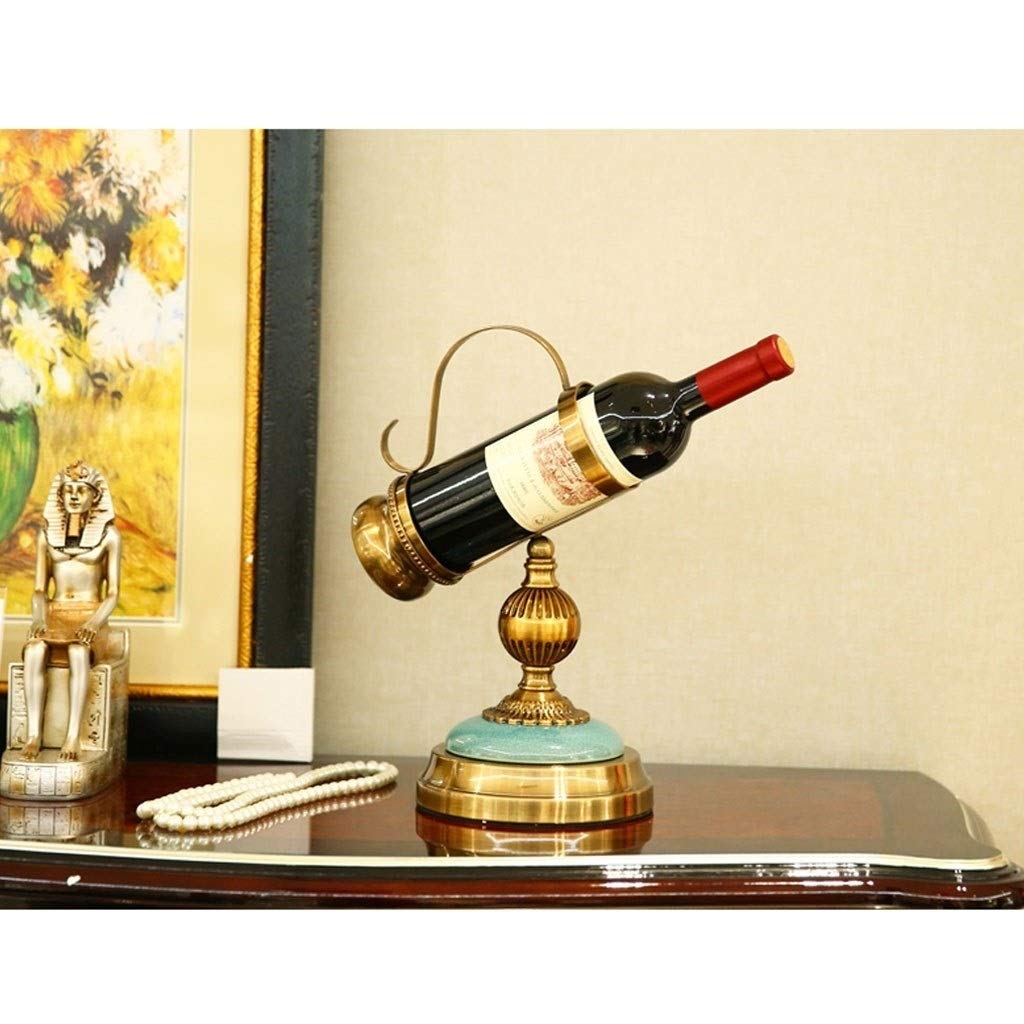 Sturdy Ceramic Copper Plated Wine Rack Organizer - Wall Mounted Wine Bottle Holder & Decorative Storage Shelf for Kitchen, Bar, Dining Room - Perfect for Wine Display & Home Decor
