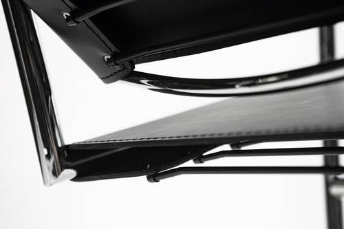 Le Corbusier LC1 Basculant Sling Chair - Genuine Black Leather Modern Lounge Chair for Living Room, Office & Reading Nook