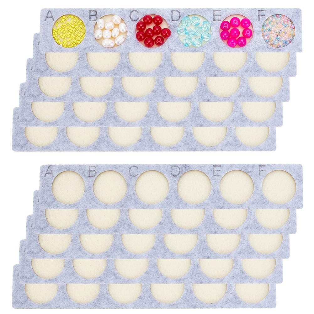 10pcs Bead Design Trays & Jewelry Organizer - Non-Slip Felt Beading Mat for Bracelet Making, Necklace Crafting - 8.6x1.4 Inch Bead Storage Tray (Perfect for DIY Jewelry Projects & Craft Organization)