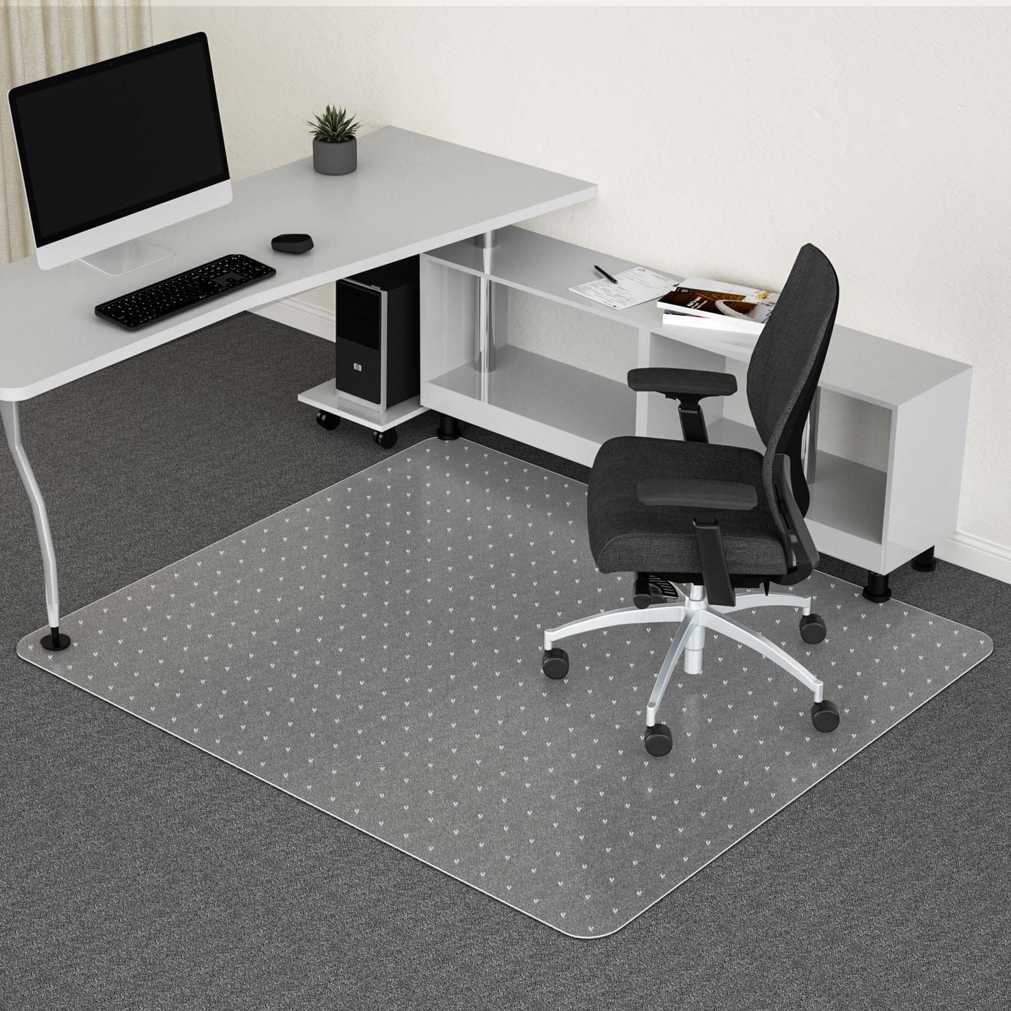 45” x 53” Large Office Chair Mat for Carpet - Heavy Duty Plastic Floor Protector Mat with Easy Glide Rolling | Perfect for Home Office, Computer Desk & Workspace | Protects Carpets from Chair Damage