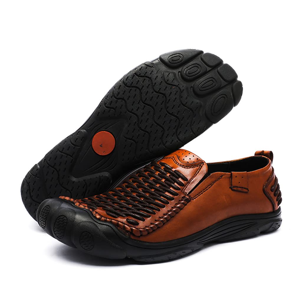 Men's Retro Leather Casual Shoes - Comfortable Lightweight Sneakers Loafers for Walking, Driving & Biking | Perfect for Daily Wear, Travel & Outdoor Activities