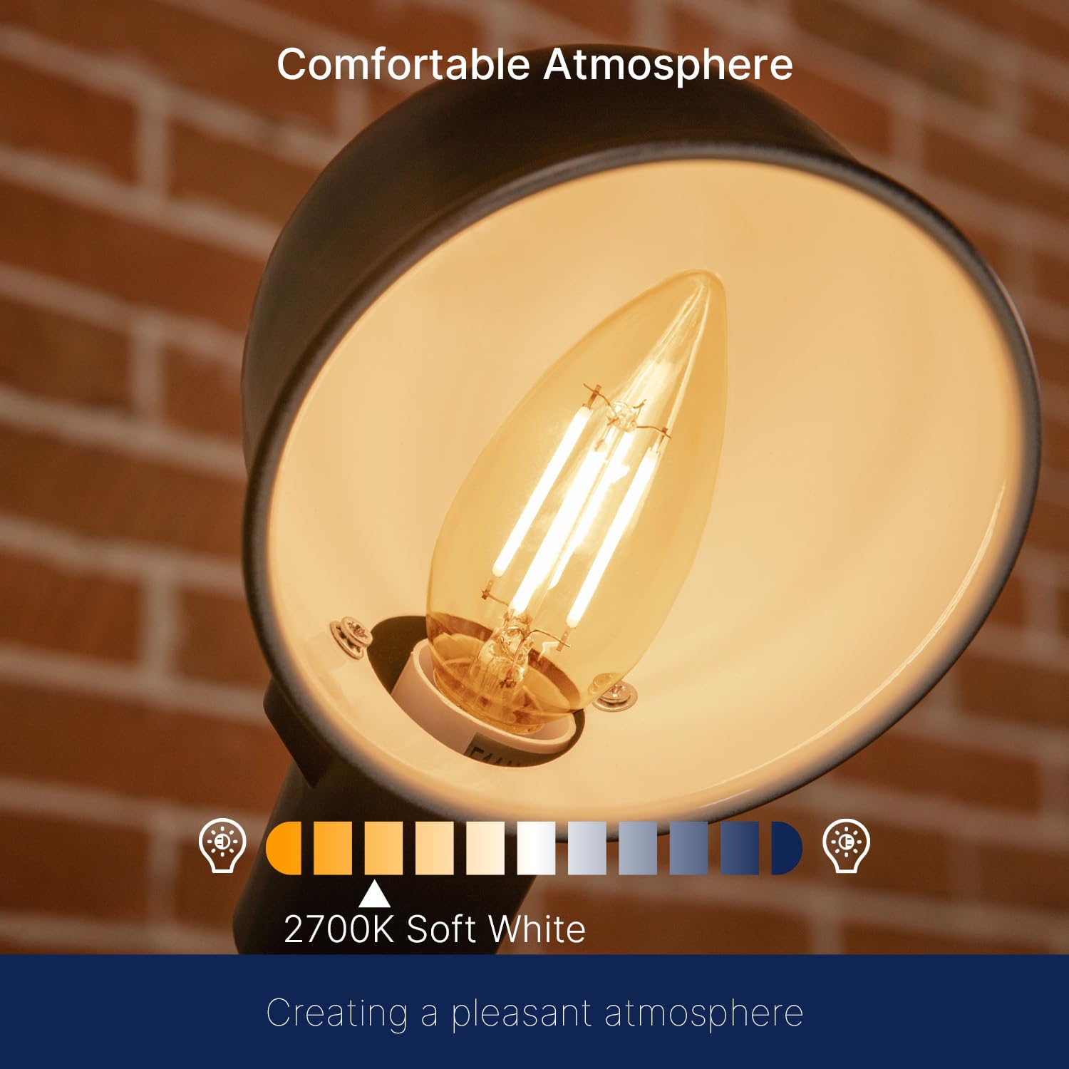 FLSNT B11 E26 Base LED Candelabra Light Bulbs - 60W Equivalent Dimmable LED Candle Bulbs, 2700K Soft White (12 Pack) - Perfect for Chandeliers, Wall Sconces & Decorative Lighting