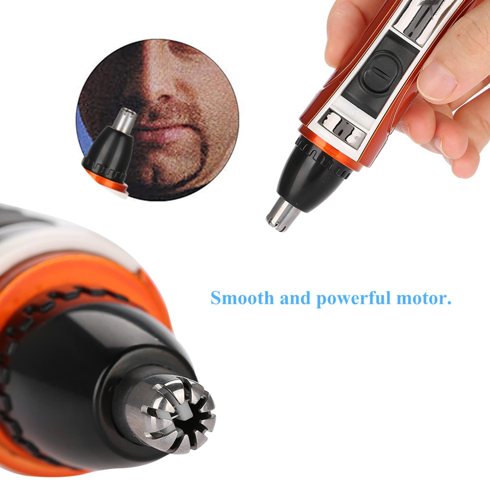 Semme Electric Nose & Ear Hair Trimmer for Men - Painless Facial Hair Grooming Tool - Perfect for Eyebrows, Nose & Ear Hair Removal at Home or Travel