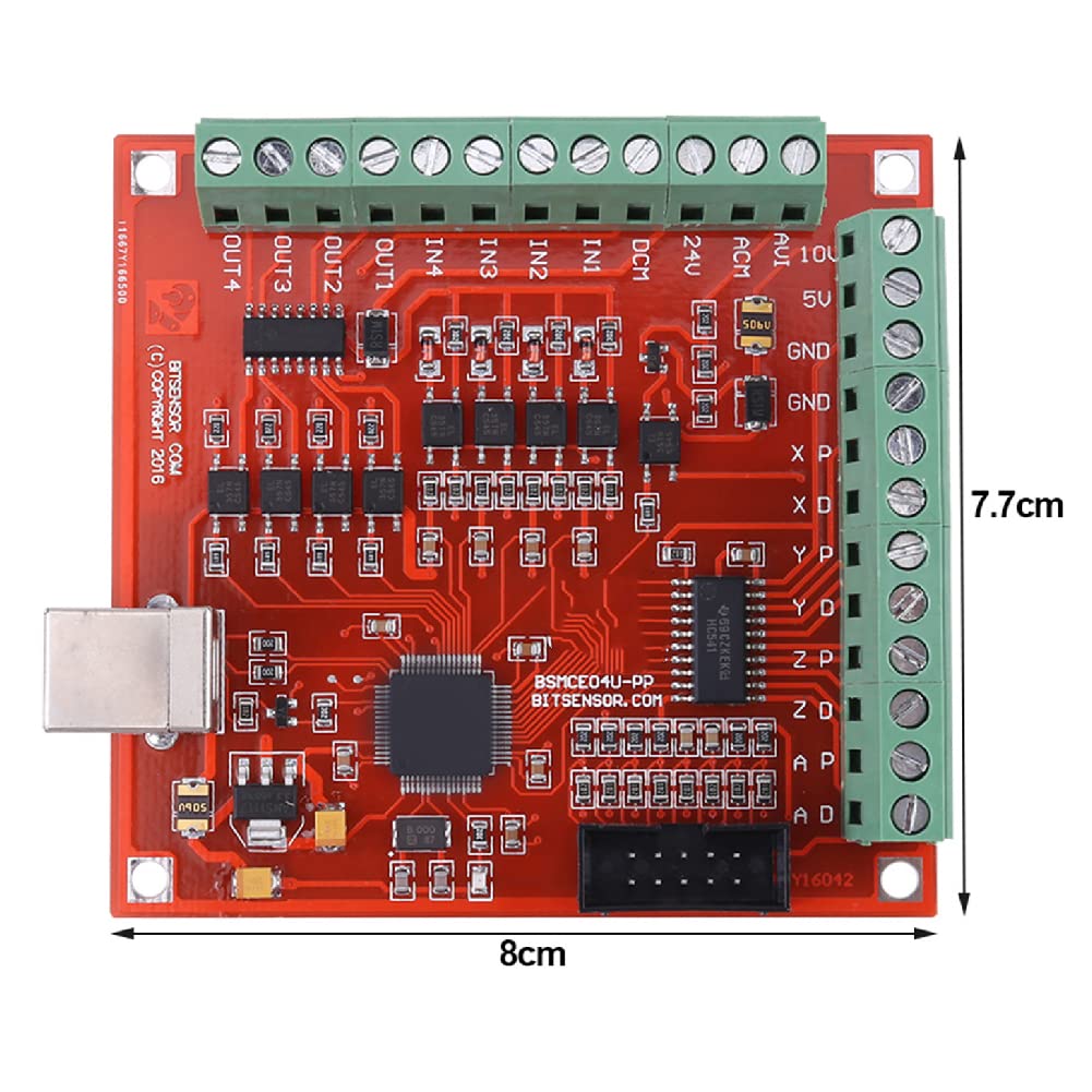 Fafeicy USB 100KHz 4-Axis CNC Motion Controller Card for Stepper & Servo Motors - Perfect for CNC Engraving, Milling, Laser Cutting and DIY Automation Projects