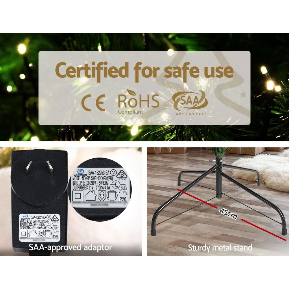 2.4M Pre-Lit Christmas Tree with 1488 Warm White LED Lights - Perfect for Living Room, Office, and Holiday Decorations