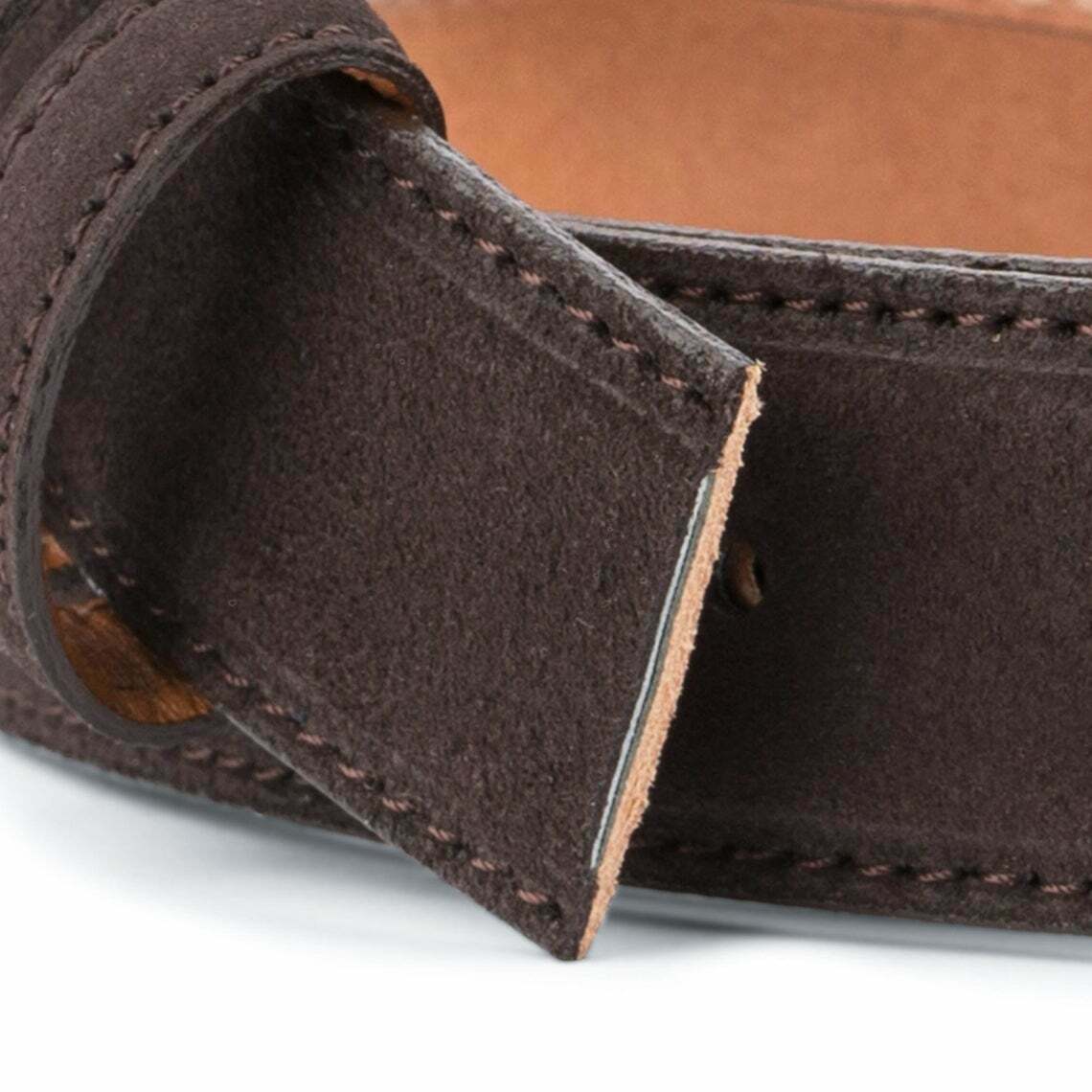 Dark Brown Suede Leather Belt Strap for Ferragamo 35mm Buckles - Premium Men's Dress Belt for Business & Formal Occasions