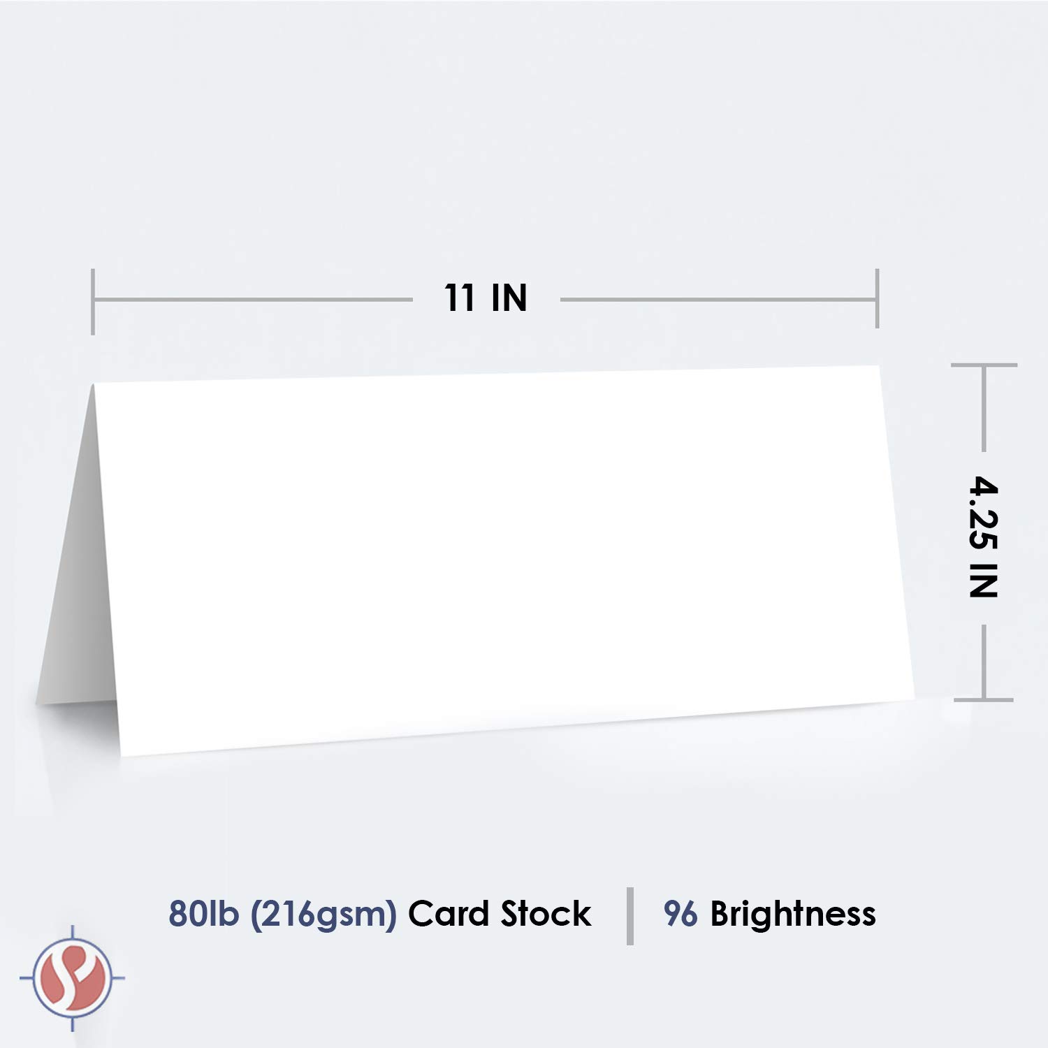 Vertical Fold Tent Cards - 4.25 x 11 Inch Heavyweight White Card Stock Paper - Bulk Pack of 50 for Birthday, Wedding, Holiday, Anniversary Invitations - Perfect for Events, Parties, and Table Place Settings