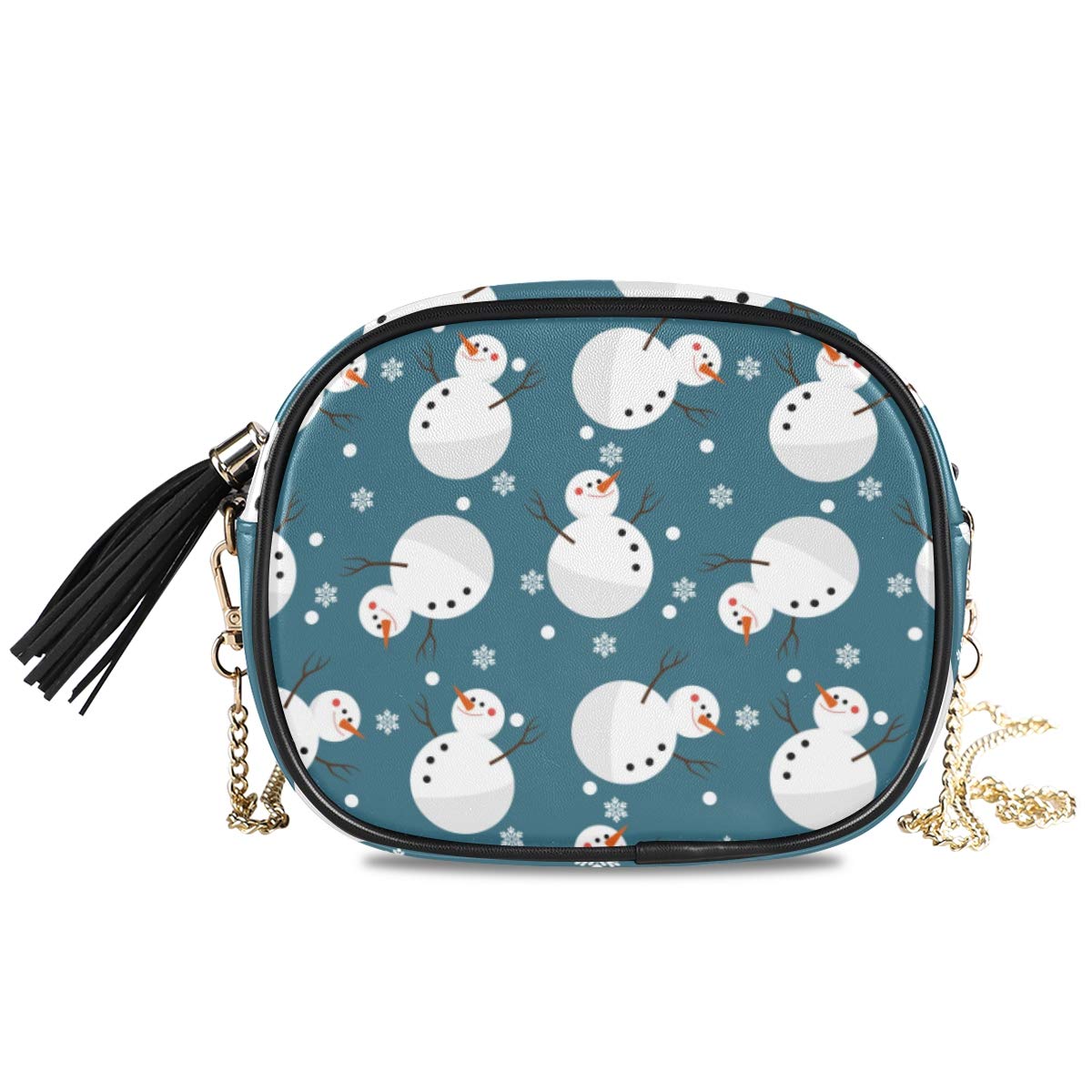ALAZA Women's Christmas Snowflake Crossbody Bag with Metal Chain Strap - Cute Holiday Purse for Travel, Shopping & Party Outfits | Perfect Gift for Christmas, New Year & Winter Festivals