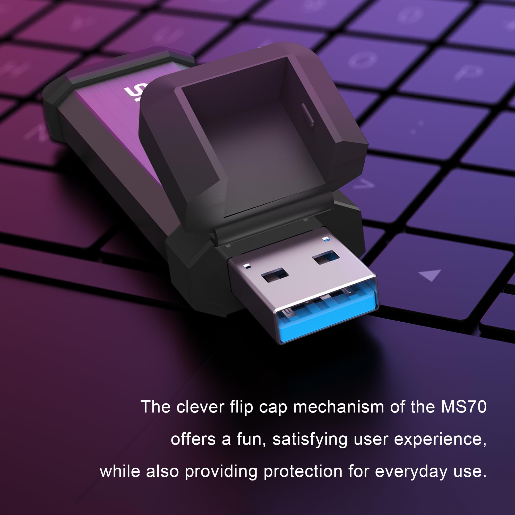 Silicon Power 1TB MS70 High-Speed Portable External SSD - USB 3.2 Gen 2 with Type-C Adapter - Perfect for Gaming, Photography & Data Backup
