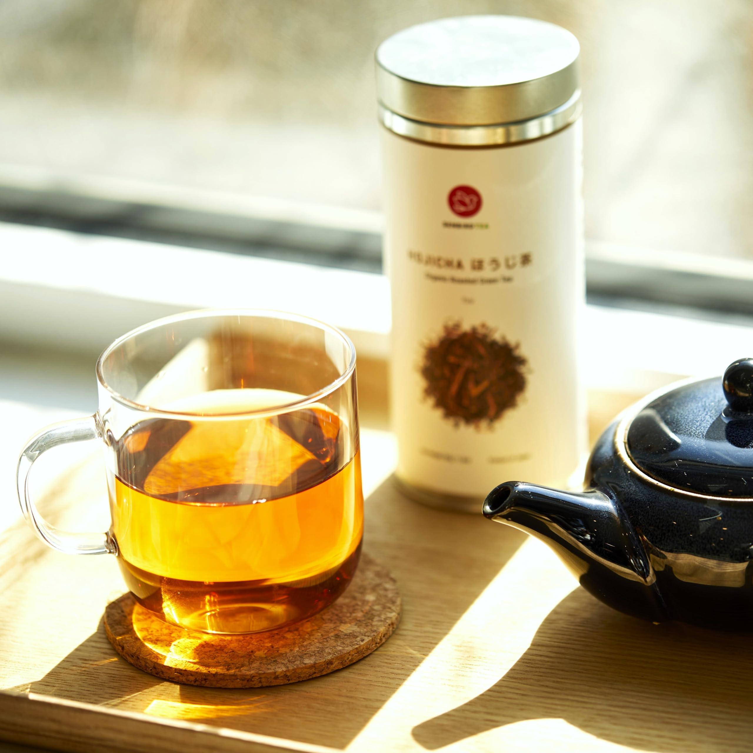 Organic Hojicha Japanese Roasted Green Tea - Premium Loose Leaf Tea from Shizuoka, Japan - 1.76oz/50g in Airtight Tin - Perfect for Relaxation, After Dinner or Cold Weather Warmth