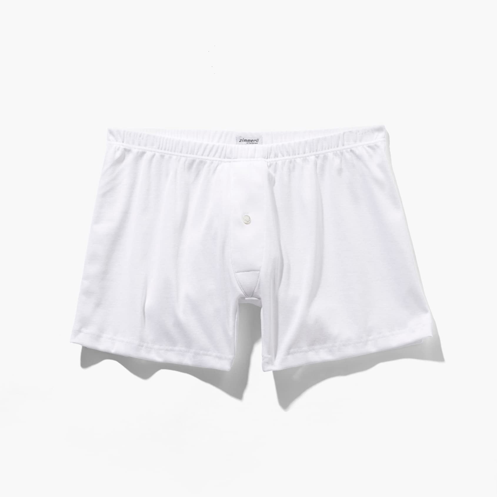 Zimmerli Men's Premium Business Class Open Button Fly Boxer Briefs - 2221477 - Size L - White - Ideal for Work, Travel & Everyday Comfort
