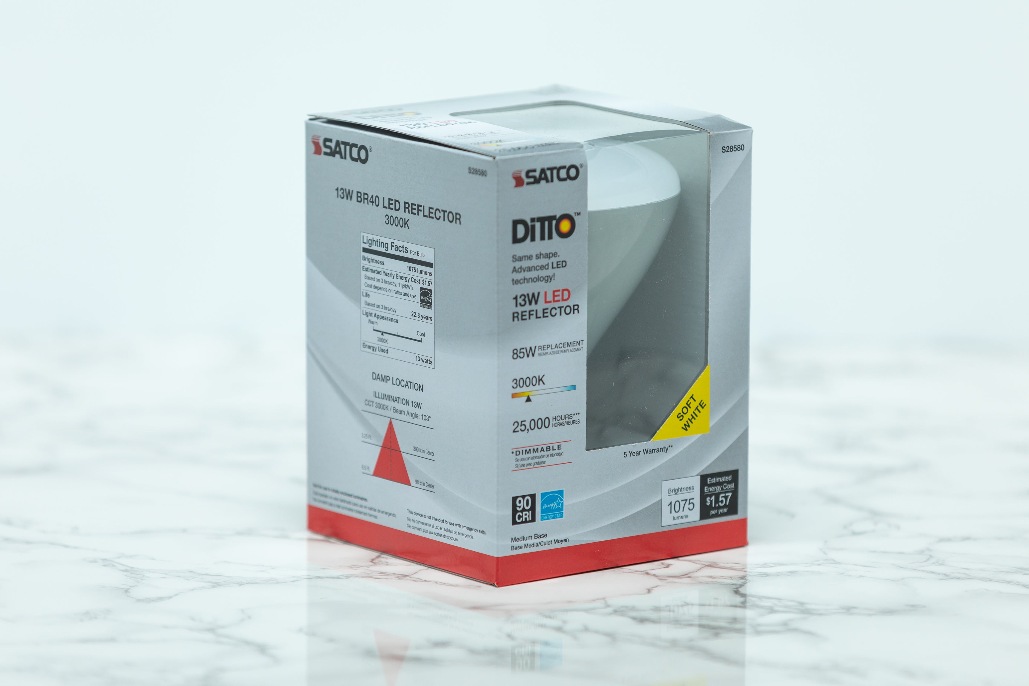 Satco Recessed Can LED Light Bulb - Energy Efficient Dimmable Downlight for Home & Office Lighting - Perfect for Kitchens, Bathrooms, and Hallways