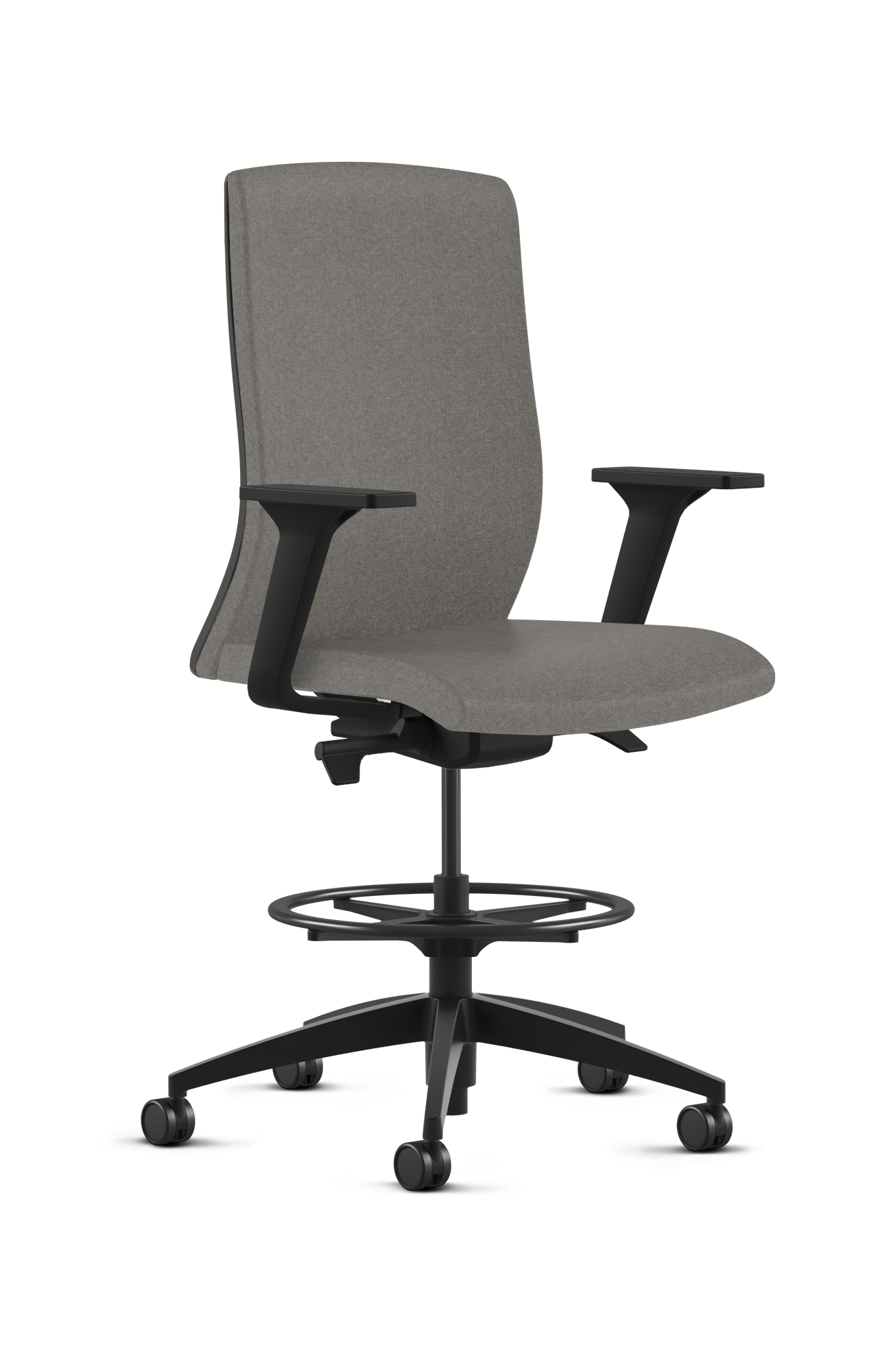 Ergonomic Fabric Stool with Foot Ring - 8