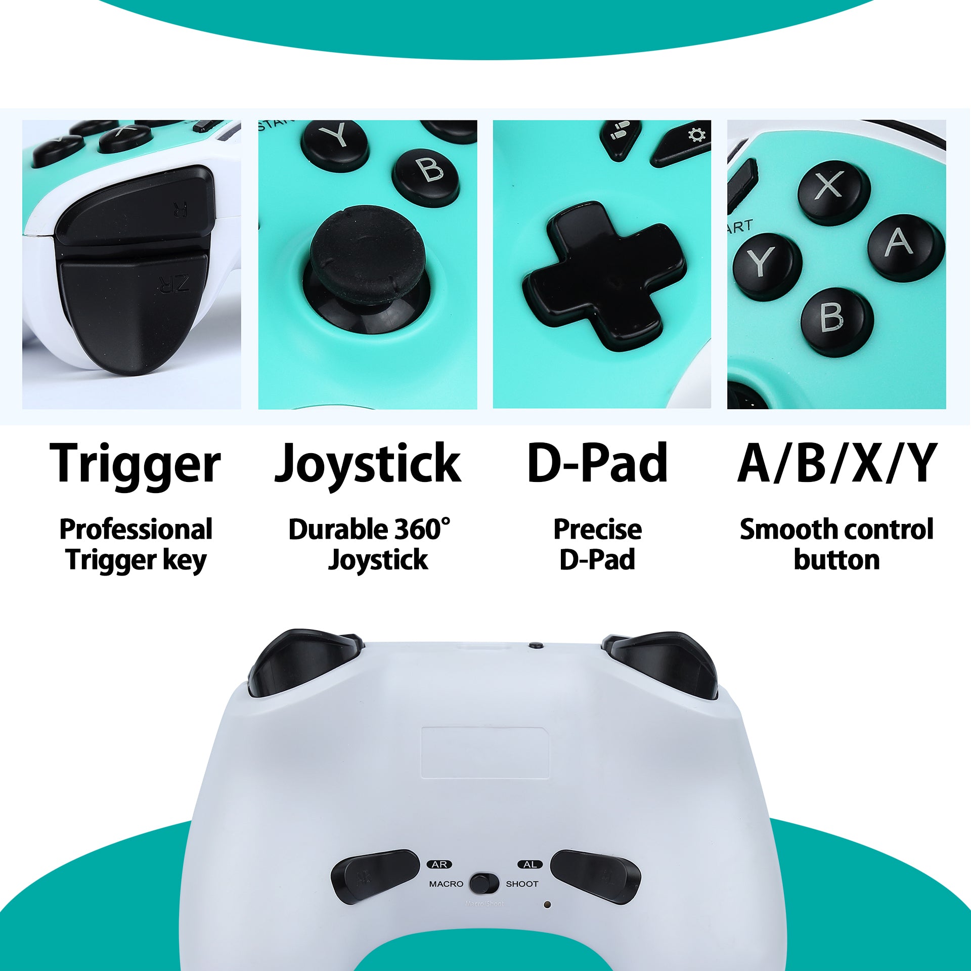 Brook Vivid Wireless Gaming Controller for PS4/PS5/PC - Blue | Ergonomic Design with Dual Vibration | Perfect for FPS, Racing & Sports Games