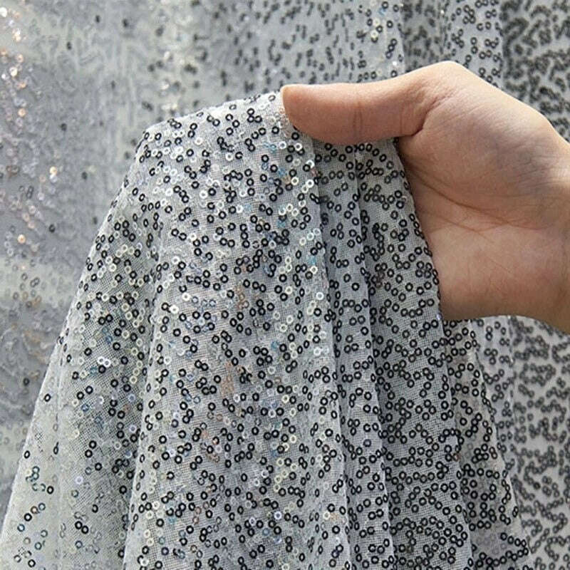 Annapolis Sequin Sheer Curtains - Gray & White Window Drapes for Living Room, Bedroom & Party Decor