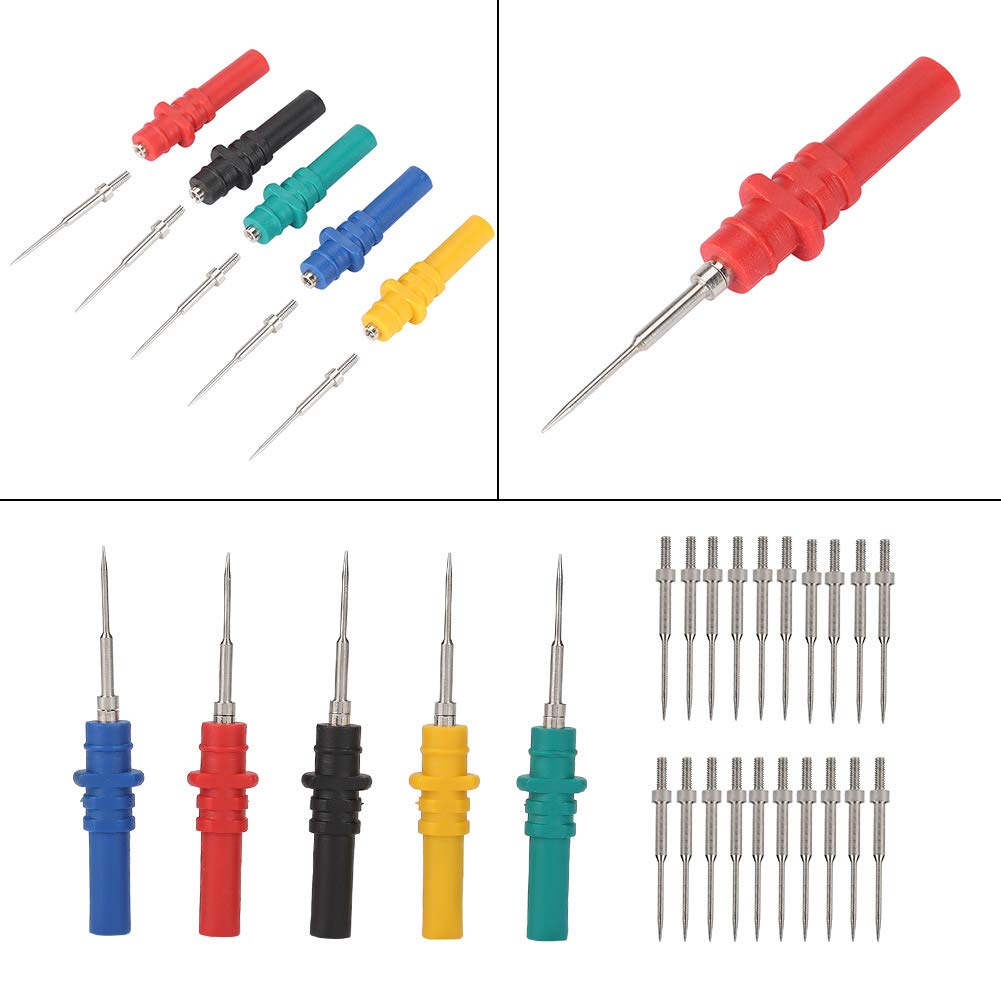 Akozon HT307A Insulation Wire Piercing Probes - 20pcs Automotive Oscilloscope Acupuncture Probe Pins Set for Diagnosis, Testing & Repair | Perfect for Car Electrical System Maintenance & Circuit Board Troubleshooting