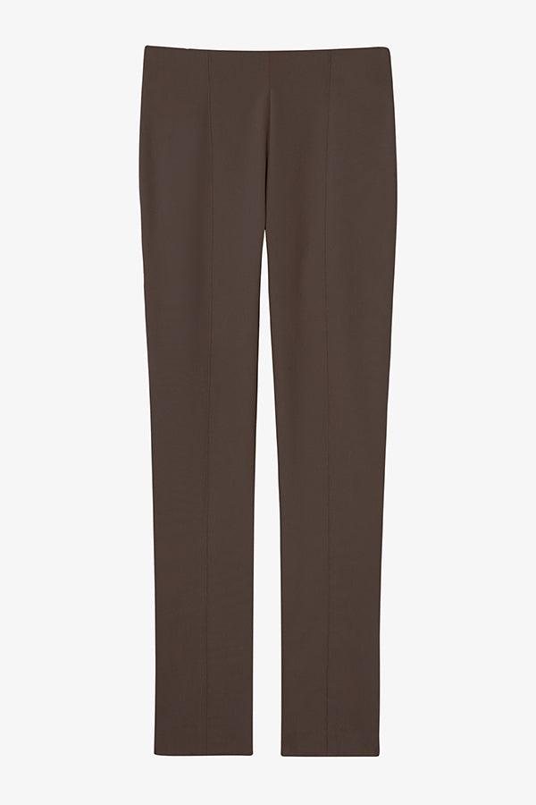Foster Cigarette Pants for Women - High Waist PowerStretch Slim Fit Trousers in Dark Mink | Perfect for Work, Travel & Casual Wear