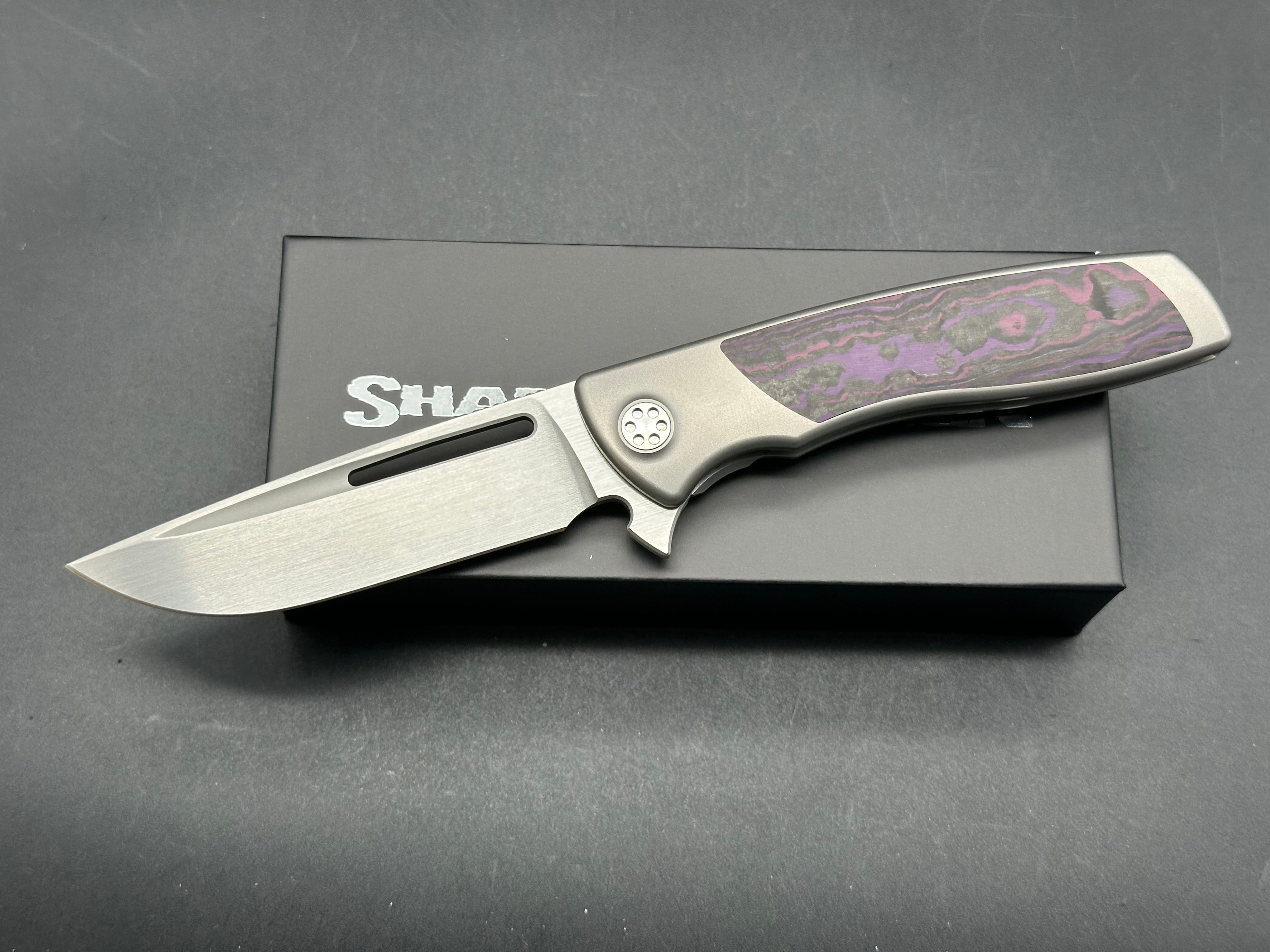 Sharp By Design SBD Mini Evo Folding Knife - Purple Haze Titanium Handle, Premium EDC Pocket Knife for Outdoor, Camping & Everyday Carry (EDC)