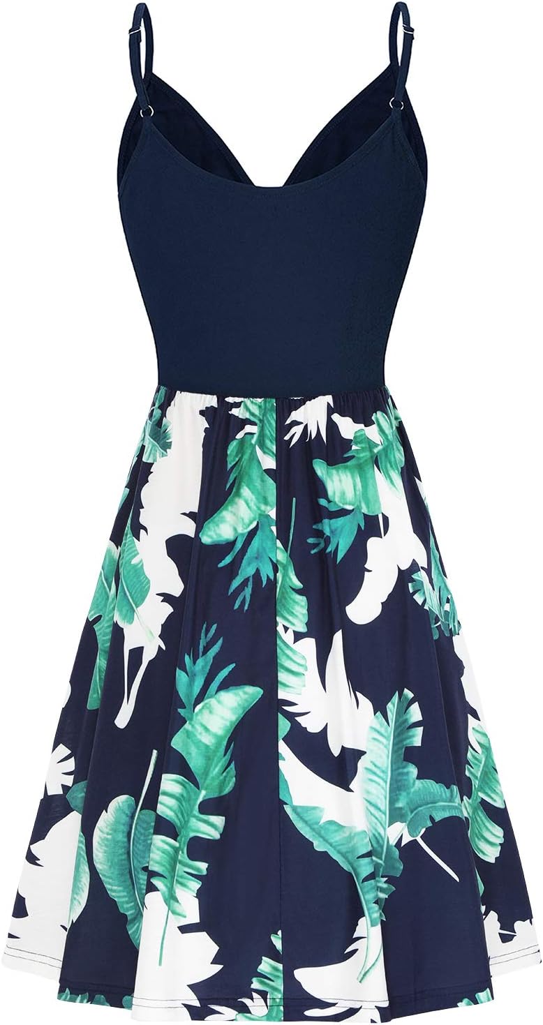 Elegant V-Neck Spaghetti Strap Casual Dress with Pockets - Perfect for Summer Outings, Beach Vacations & Date Nights