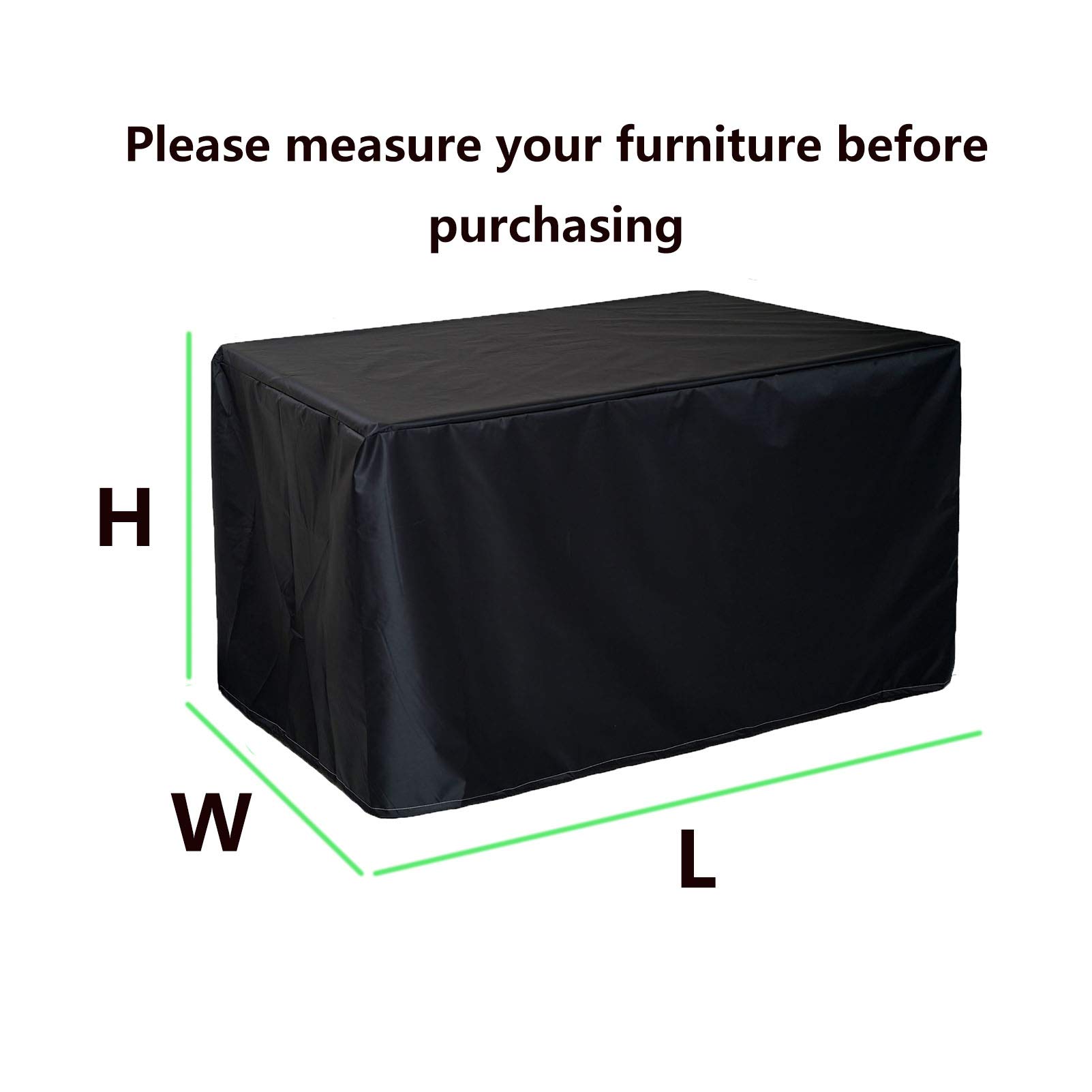 Heavy Duty 120x100x36in Waterproof Square Garden Furniture Covers - 420D UV Resistant & Windproof Outdoor Patio Furniture Protector for Rattan Cube Sets - Perfect for Backyard, Deck, and Poolside Use