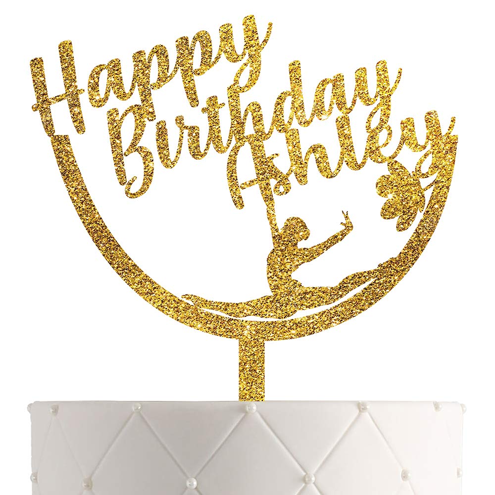 Custom Princess Birthday Cake Topper - Personalized Age Number Cake Decor with Gold Glitter - Perfect for Princess Themed Birthday Parties & Special Celebrations