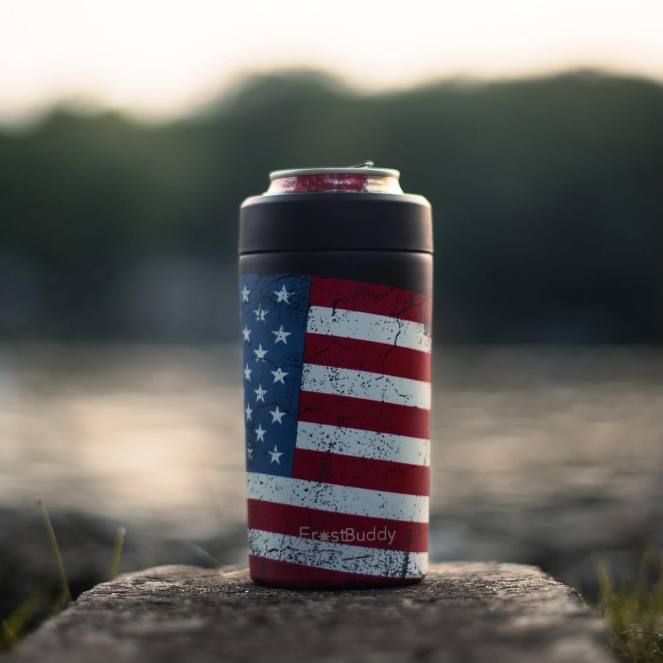 Frost Buddy Universal Stainless Steel Can Cooler - Fits 12 oz & 16 oz Regular & Slim Cans & Bottles - Perfect for Parties, Camping & Outdoor Adventures