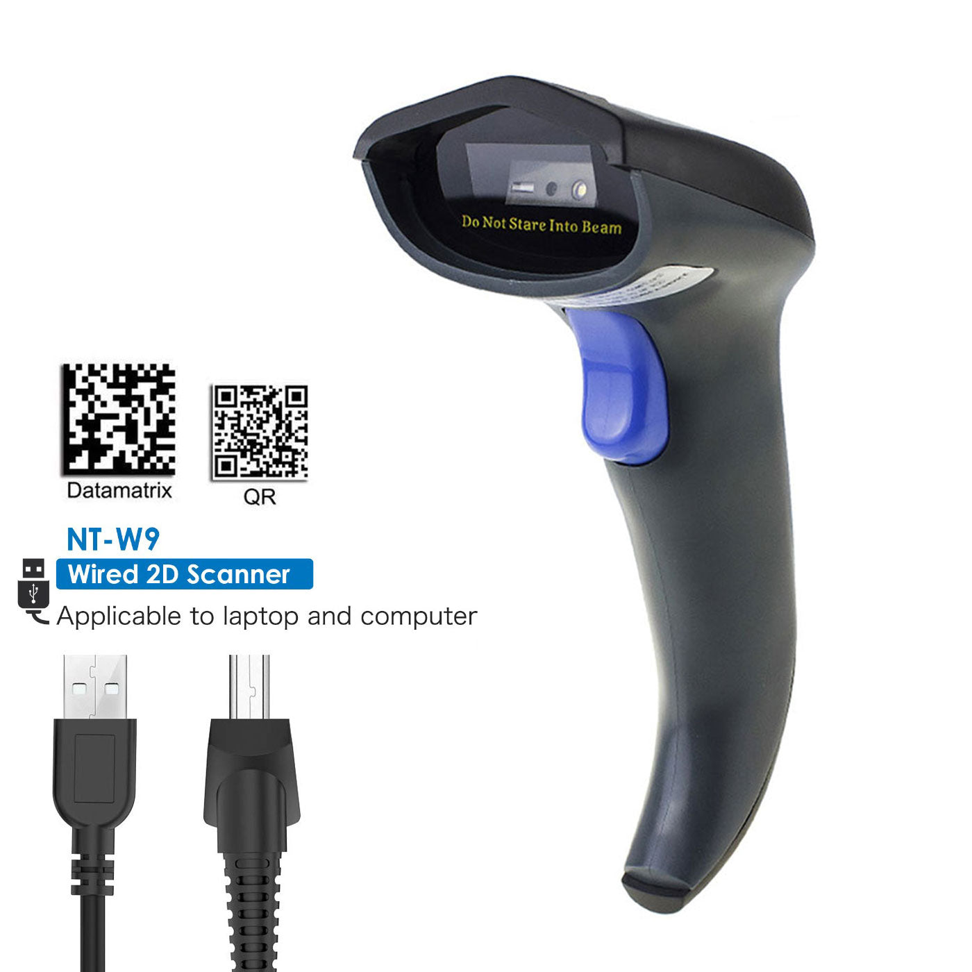 W9S 2D USB Barcode Scanner - Fast & Accurate QR Code Reader for Retail, Warehouse & Inventory Management | Plug & Play USB Connection