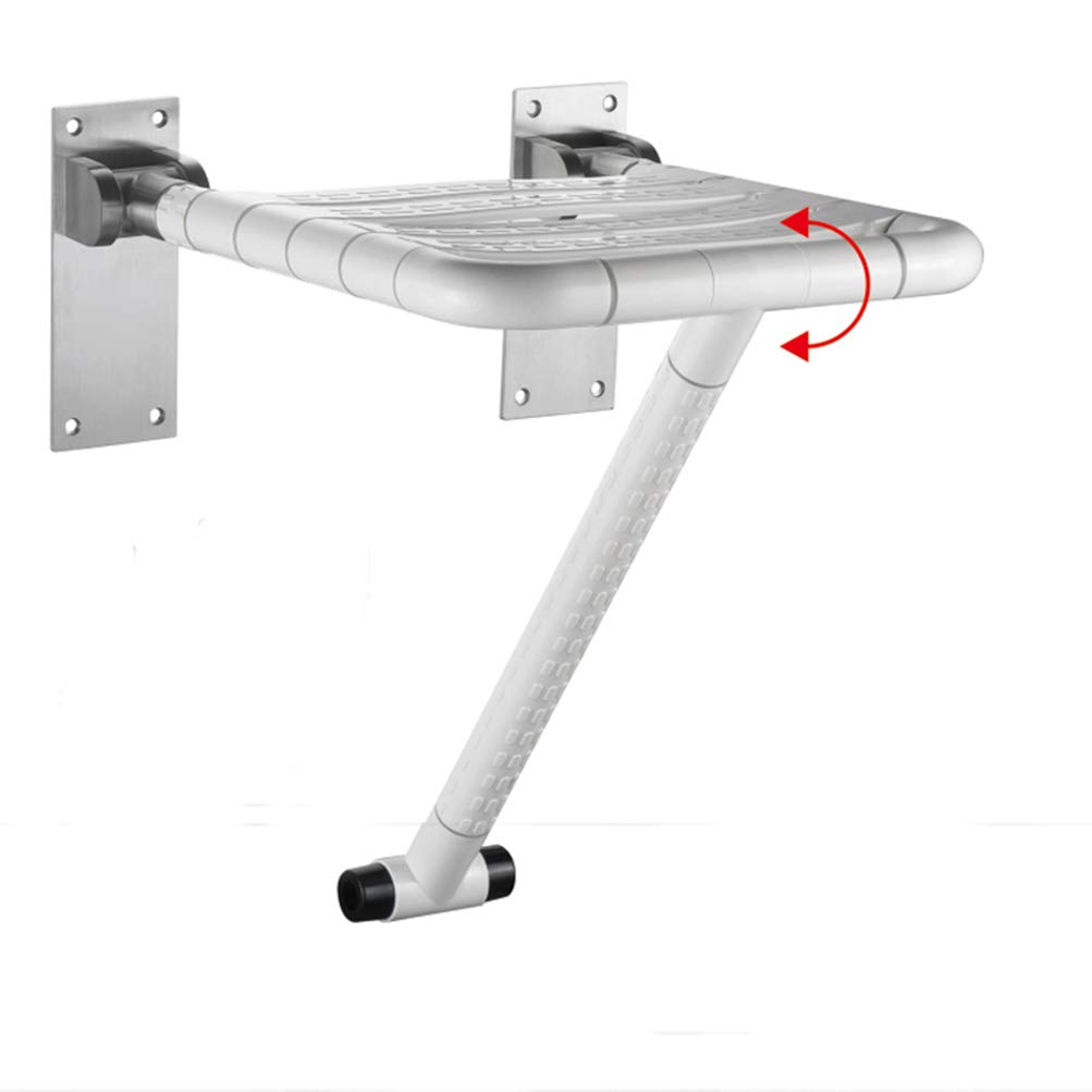 Non-Slip Plastic Nylon Shower Seat for Elderly & Disabled - Adjustable Bathroom Shower Chair with Backrest - Ideal for Seniors Safety, Handicap Accessible Bathing & Post-Surgery Recovery