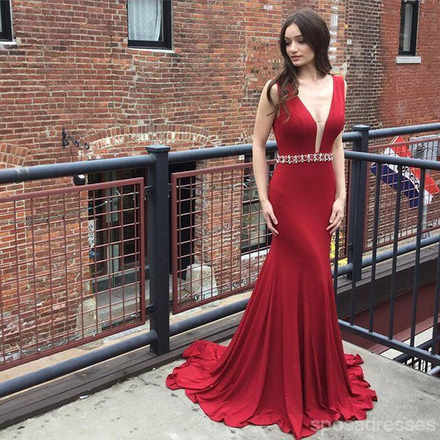 Elegant Deep V Neck Mermaid Prom Dress - Sexy Backless Long Evening Gown for Formal Parties & Special Occasions | Custom Tailored & Affordable Prom Dresses for Women | Perfect for Homecoming, Prom Night & Black Tie Events