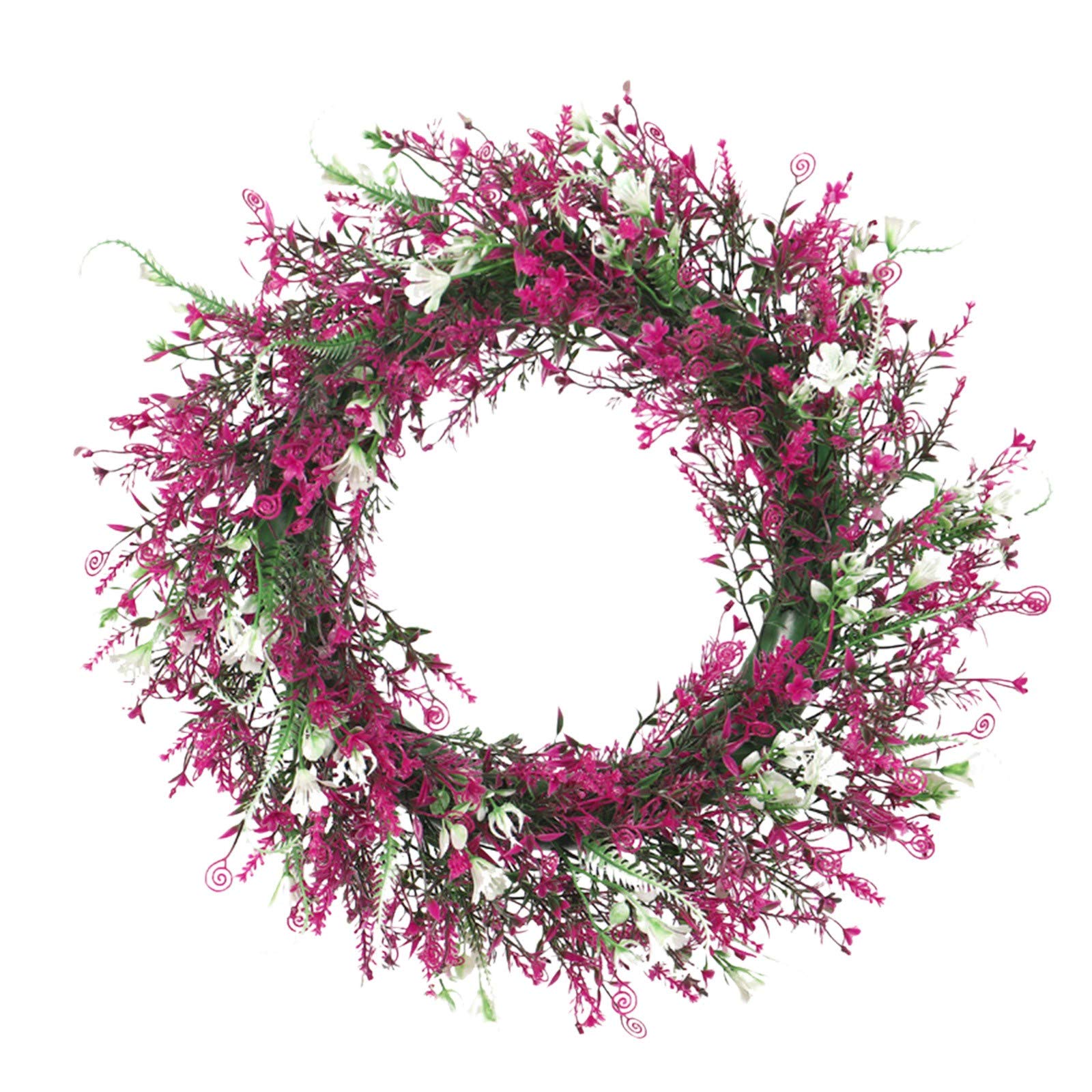 Moonite Artificial Green Plant Wreath for Front Door - Spring Summer Floral Decor, Fake Flowers Wreath with Twigs, Home Garden Planting Craft, Perfect for Indoor Outdoor Wedding Party Decorations