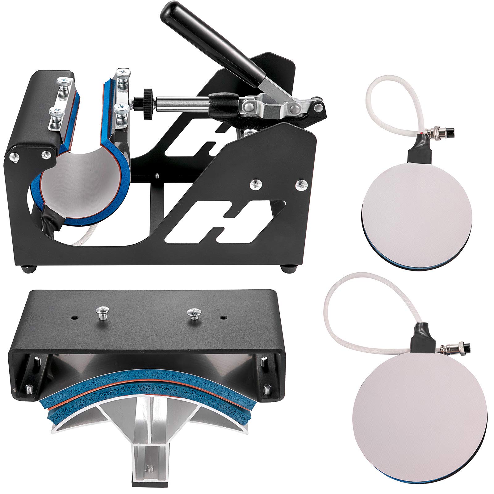 Mophorn 15x15 Inch 5-in-1 Heat Press Machine with Swing Away Design - T-Shirt Sublimation Printer, Mug, Hat & Plate Press Accessories - Teflon Coated Plates, ETL & FCC Certified (Black) - Perfect for DIY T-Shirts, Mugs, Hats & Custom Gifts