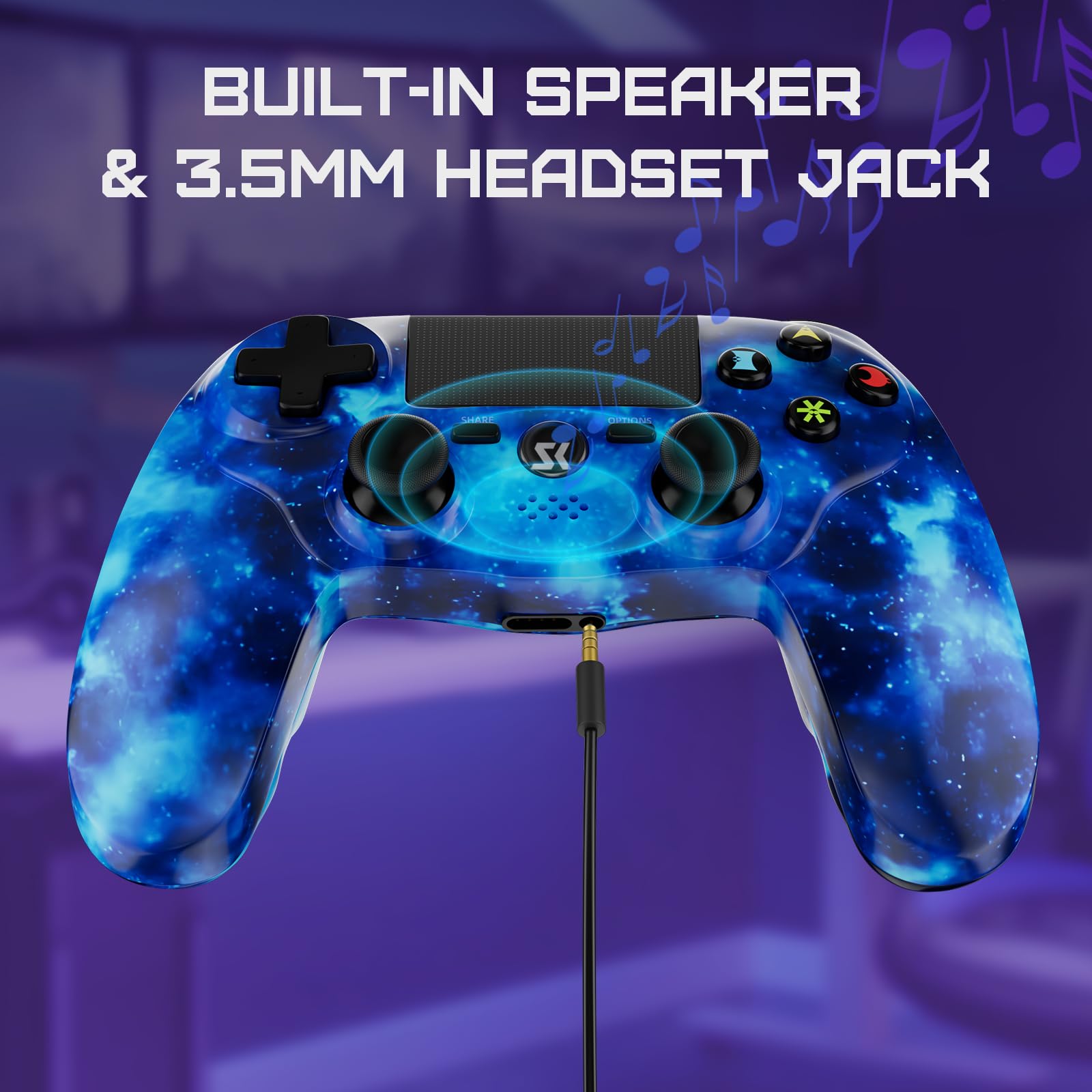 ISHAKO Wireless PS4 Controller 2 Pack - Compatible with Sony PlayStation 4, PS4 Slim & PS4 Pro - Dual Shock Gamepad with Vibration, Motion Sensor, Built-in Speaker, Touch Pad & 800mAh Battery - Perfect for Gaming, Streaming & Multiplayer Sessions